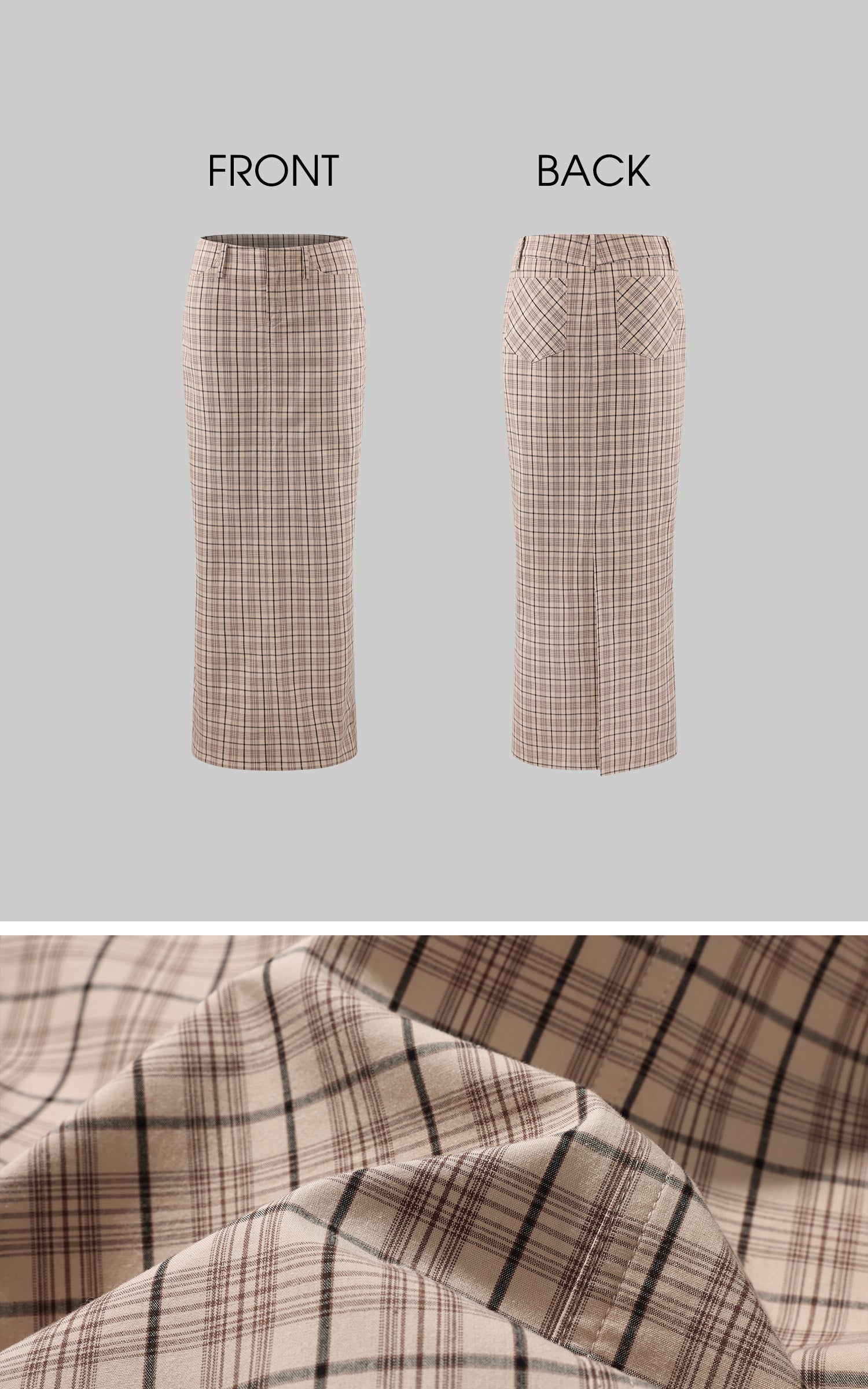 ROVENTE チェックハイウエストマキシスカート