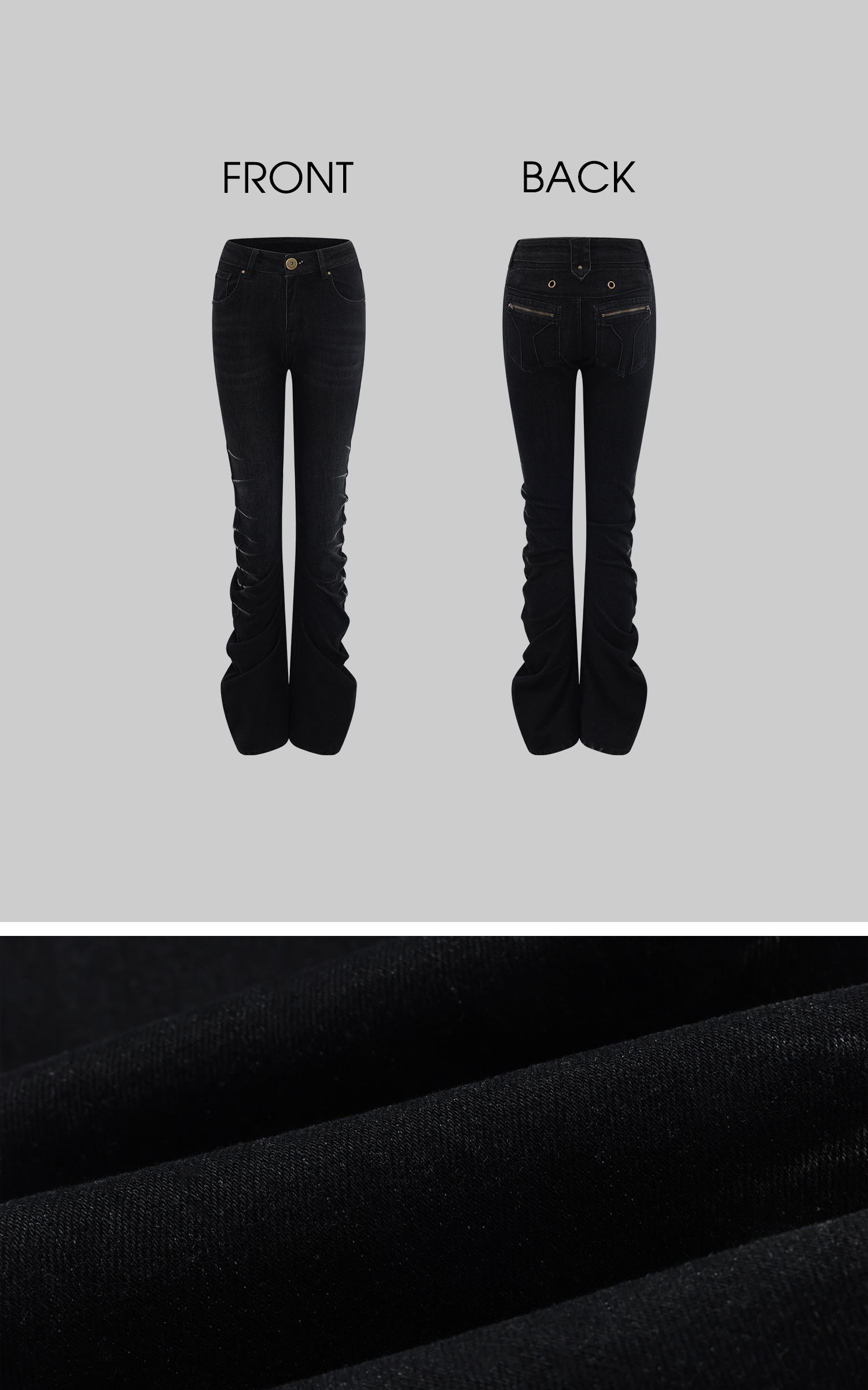 Low pixel ウォッシュドルーシュスリムフレアデニムパンツ