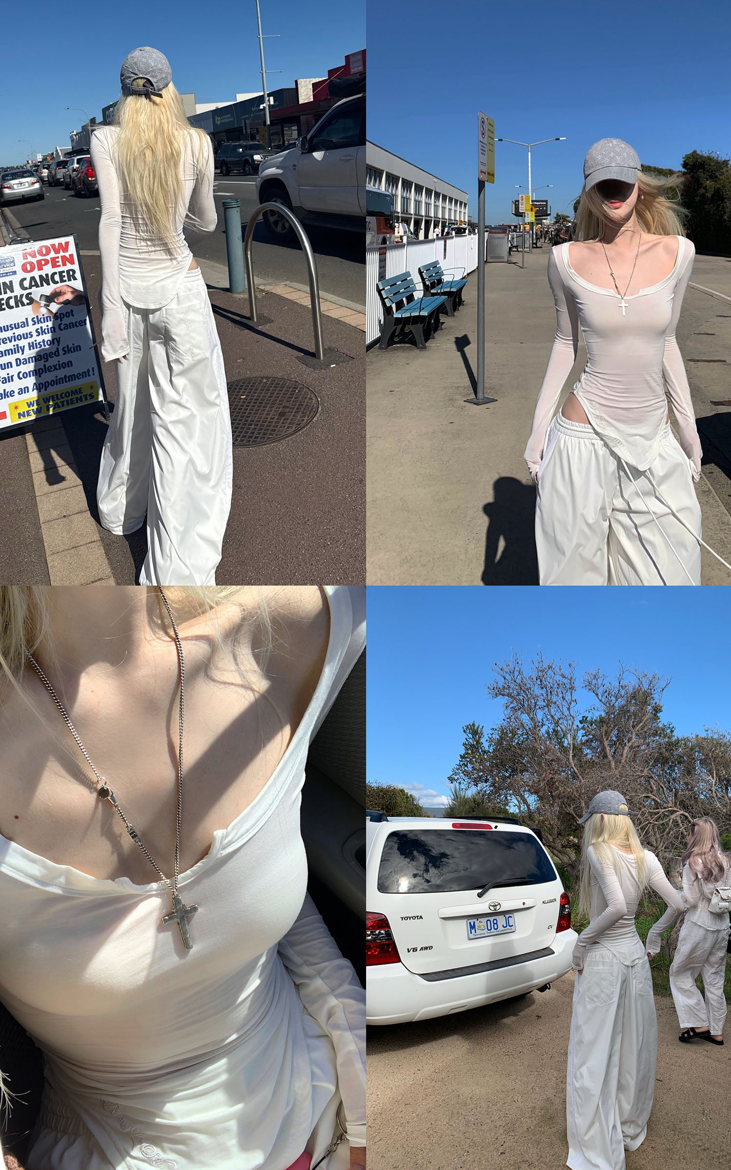 Rase le sol Cutout Neckline Curved Hem Long Sleeve Top - PINKPARKS