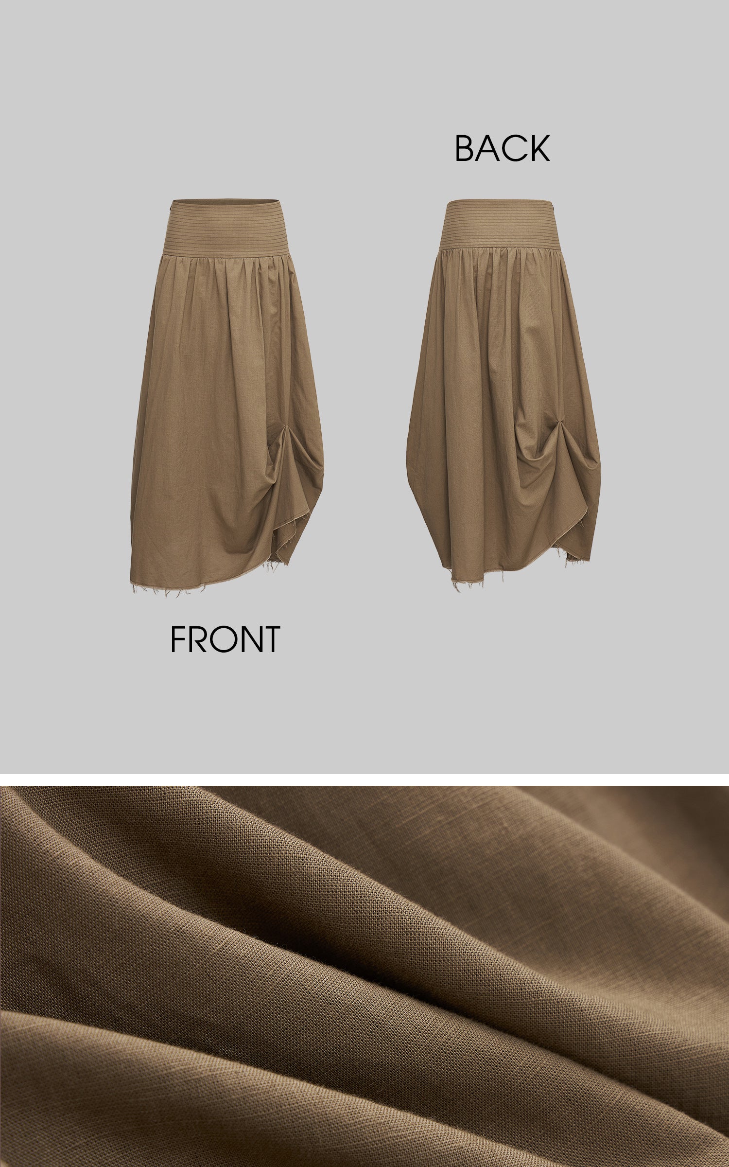 IAMXIAA ドレープウエストマキシスカート