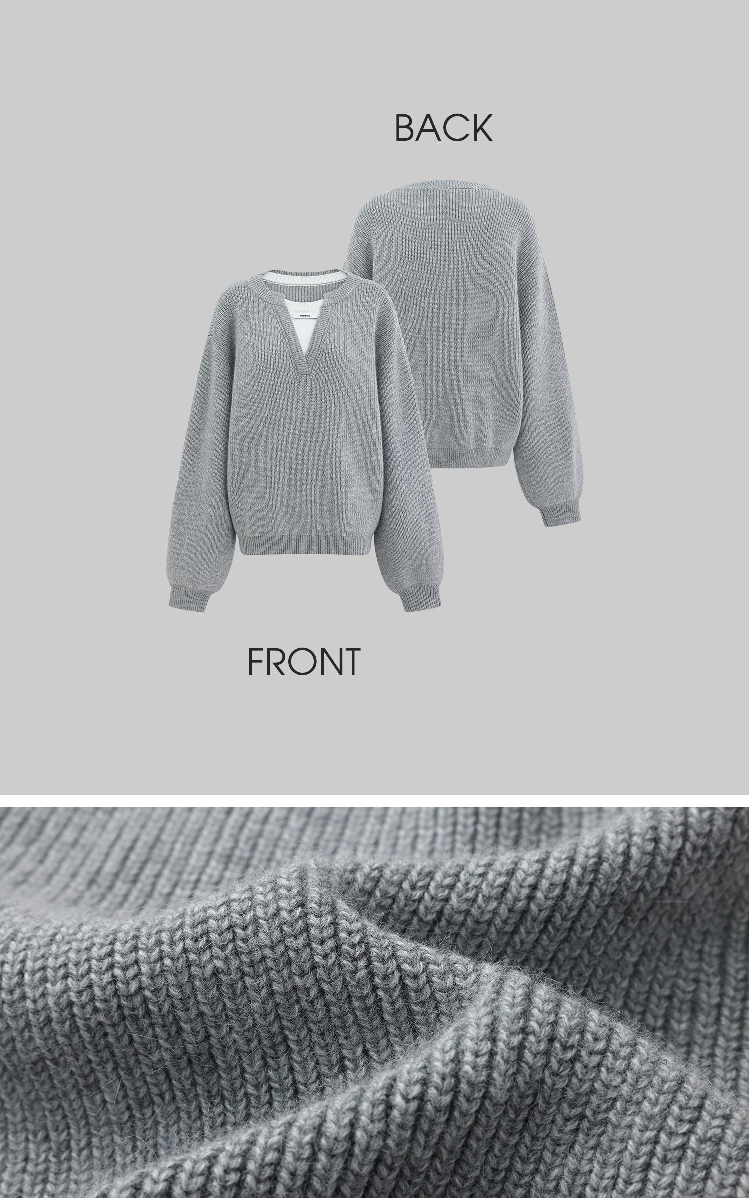 WARDEN EDGE Grey Knit Pullover &amp; Asymmetrical Plaid Skirt Set - PINKPARKS