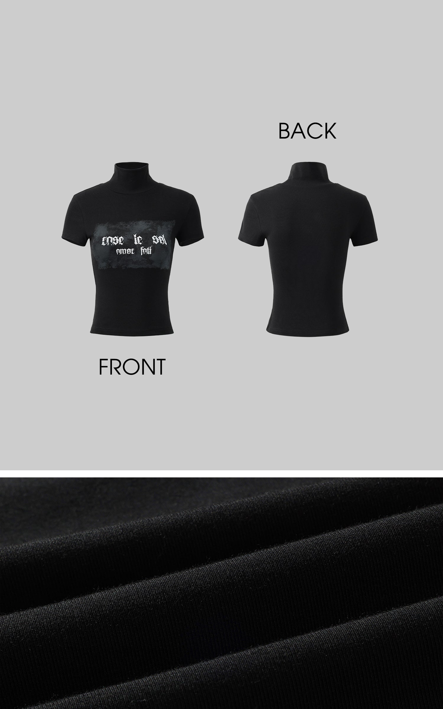 Rase le sol Mock Neck Graphic Tee and Fitted Shorts Set - PINKPARKS