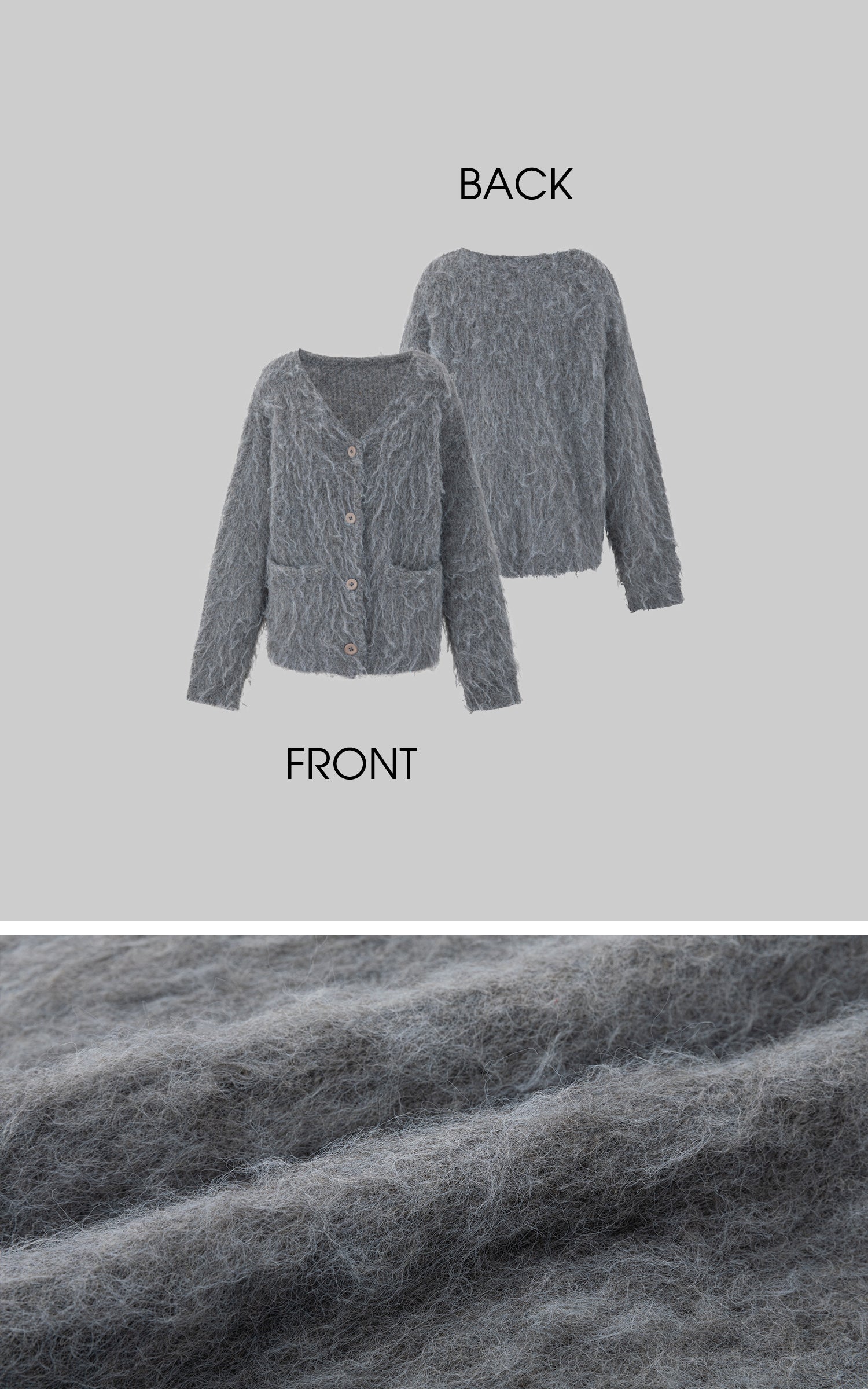 IAMXIAA フワフワニットボタンアップカーディガン