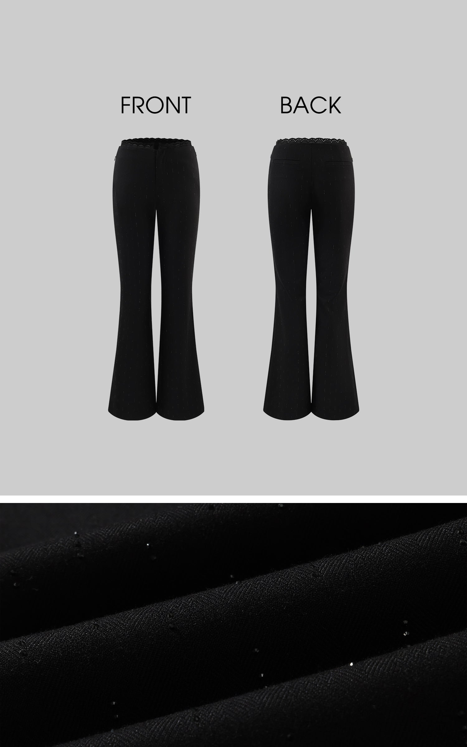 ROVENTE レーストリムコルセットトップ＆フレアパンツセット