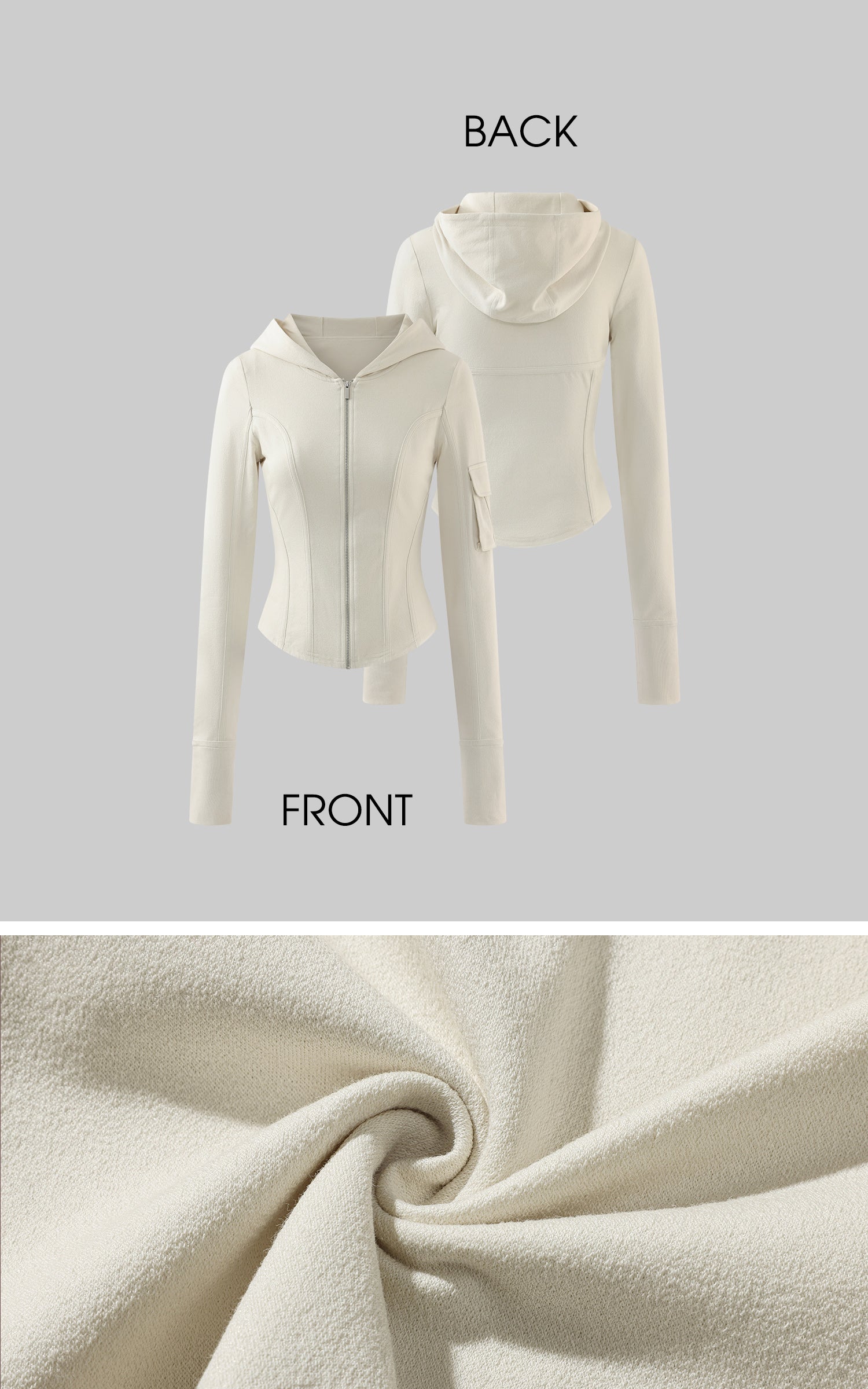 Rase le sol フィット感のあるフード付きジップジャケット