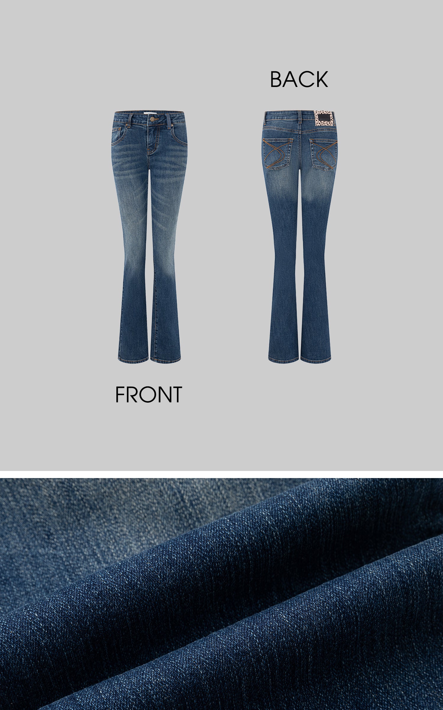 IAMXIAA Low-Rise Slim Flared Jeans