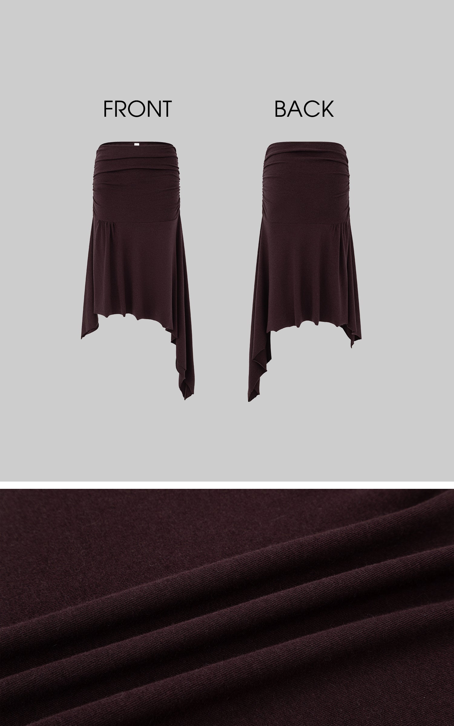 IAMXIAA アシンメトリックルーシュミディスカート