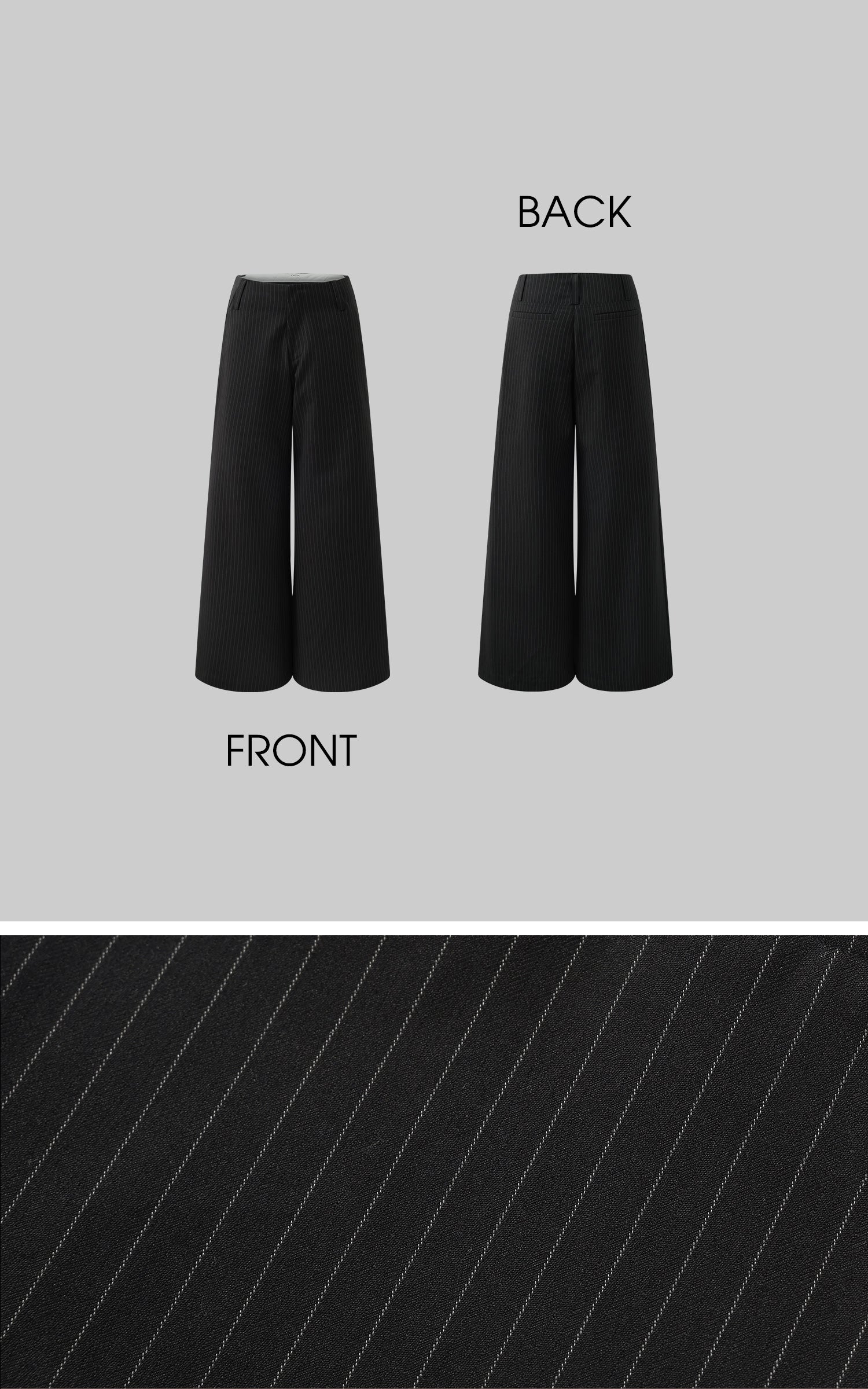 ROVENTE Pinstripe Tailored Wide-Leg Pants - PINKPARKS