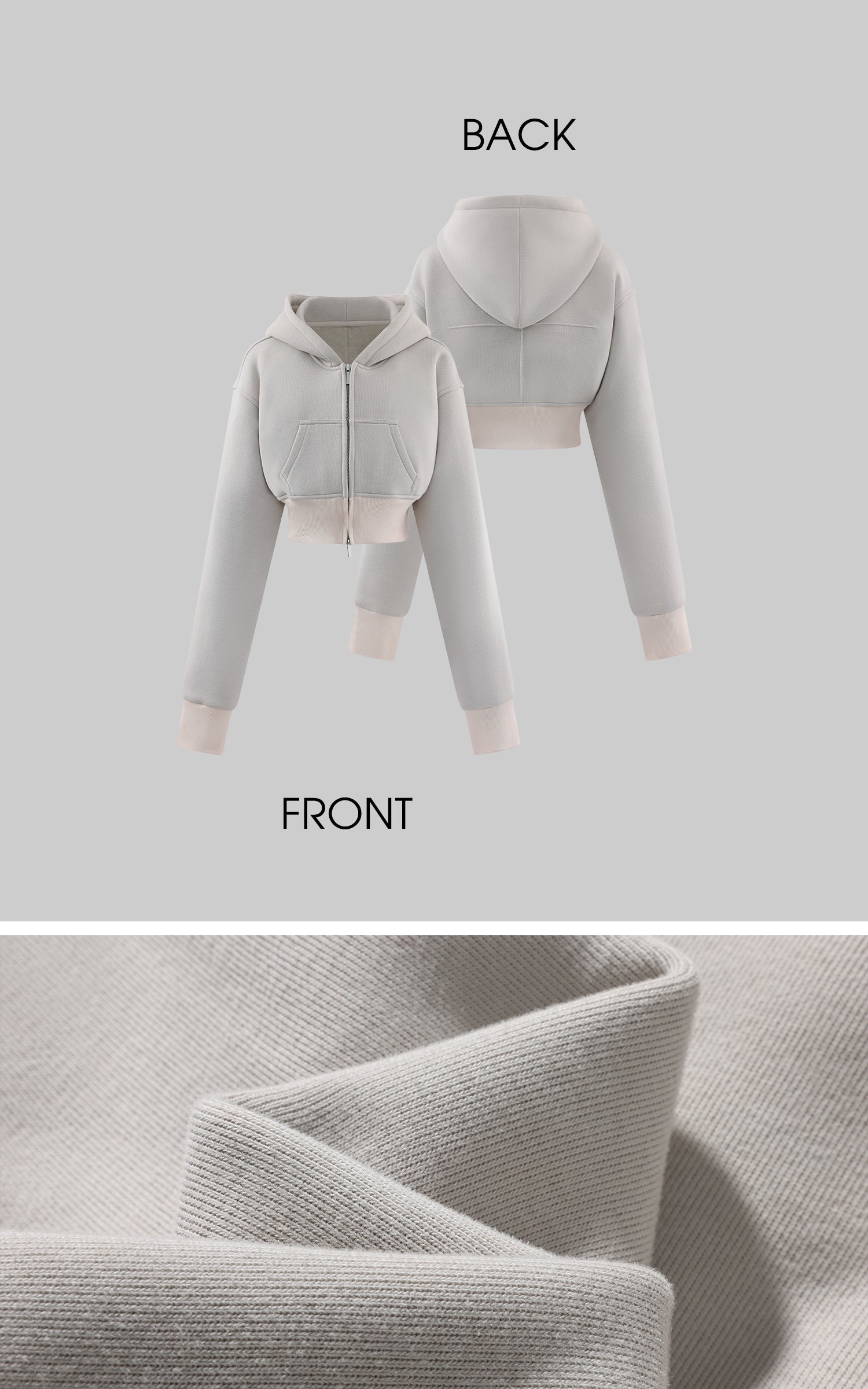 Rase le sol カーブヘムクロップフーディーとワイドレッグパネルスウェットパンツセット