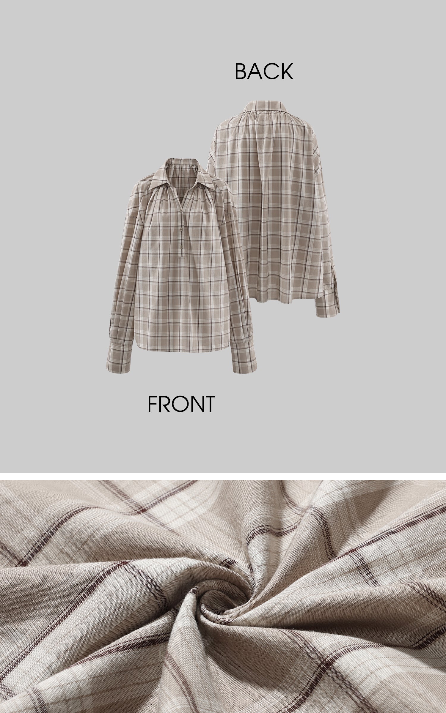 ROVENTE Plaid Relaxed Shirt &amp; High-Waist Shorts Set