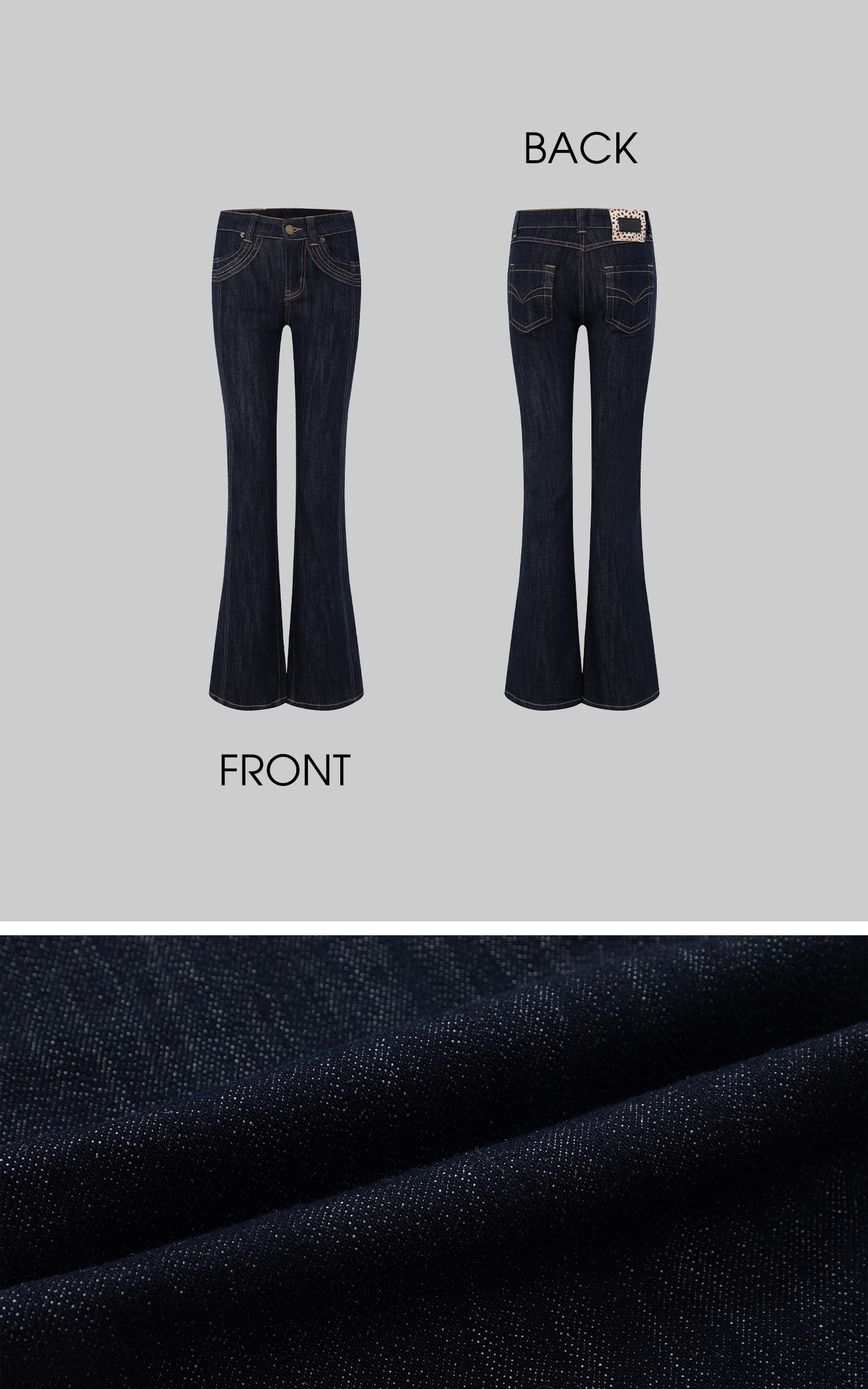 IAMXIAA レディース用デニムジャケット＆フレアジーンズセット レトロなダークウォッシュの2点コーデ