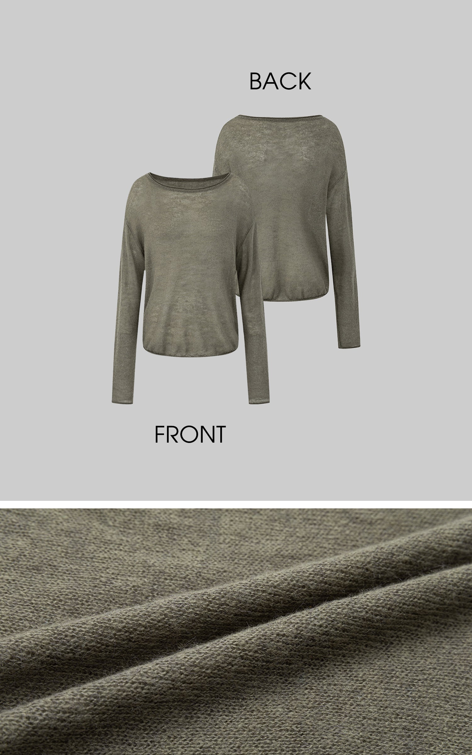 IAMXIAA シアー ルーズフィット ニット ロングスリーブ トップ