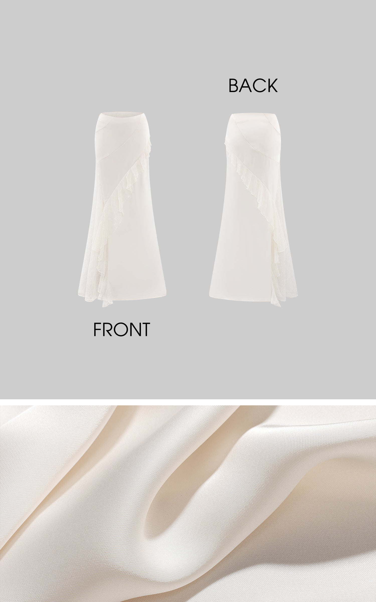 Rase Le Sol Knit Cardigan And Cami Top Two-Piece Set With Asymmetric Lace Midi Skirt