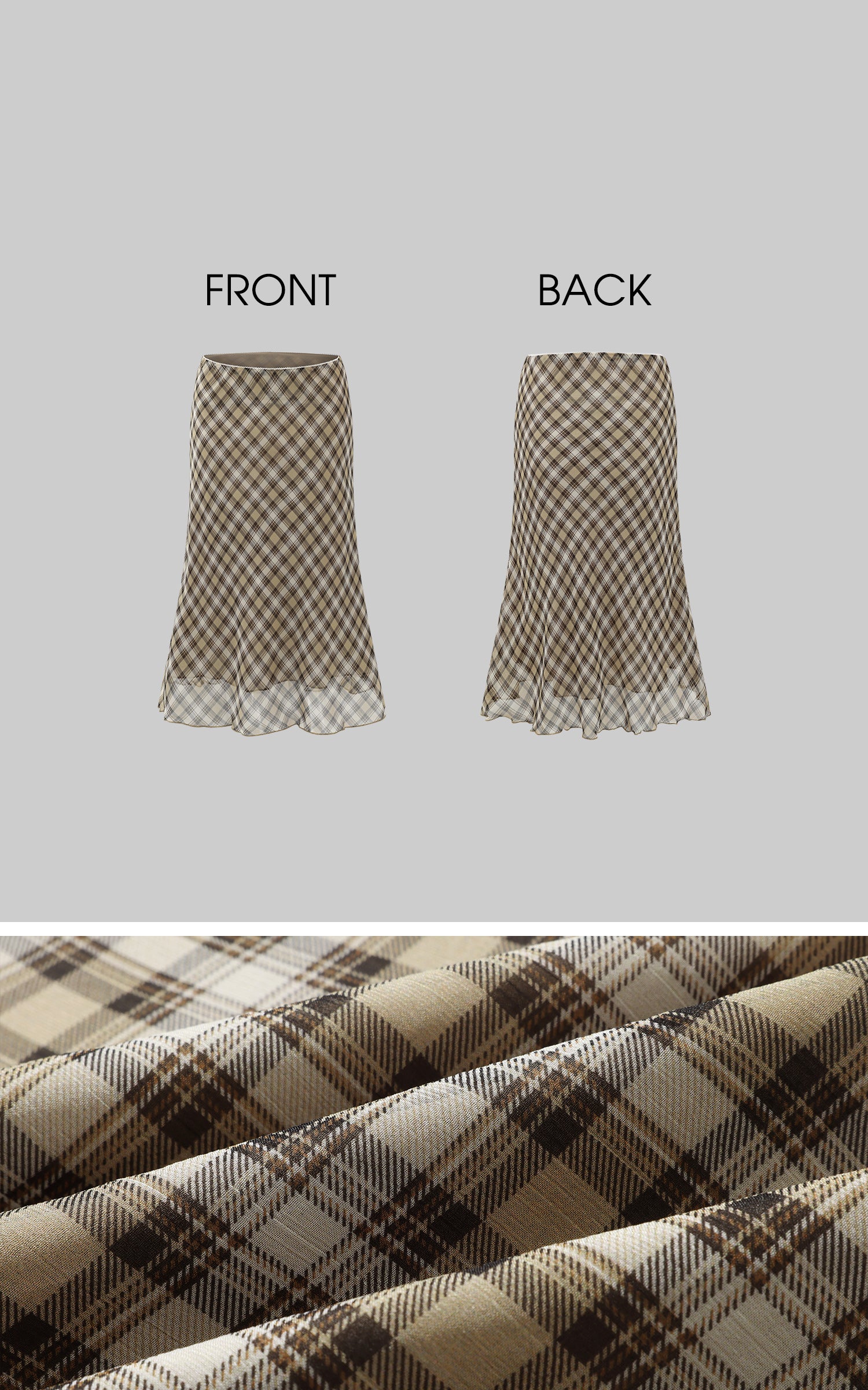 ROVENTE Plaid Sheer Cami Top and Flowy Midi Skirt Matching Set - PINKPARKS