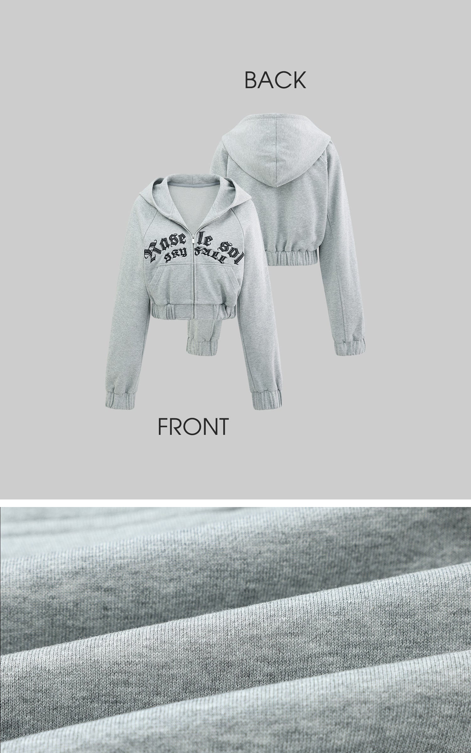Rase le sol Cropped Hoodie and Pants Set - PINKPARKS