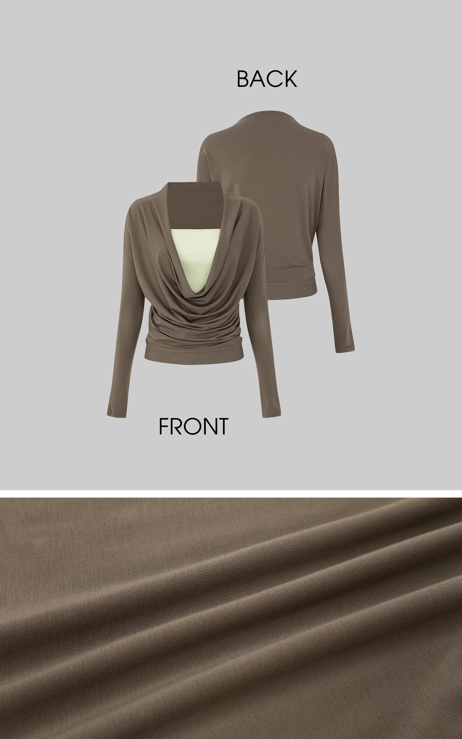 IAMXIAA Draped Deep V Long Sleeve Top