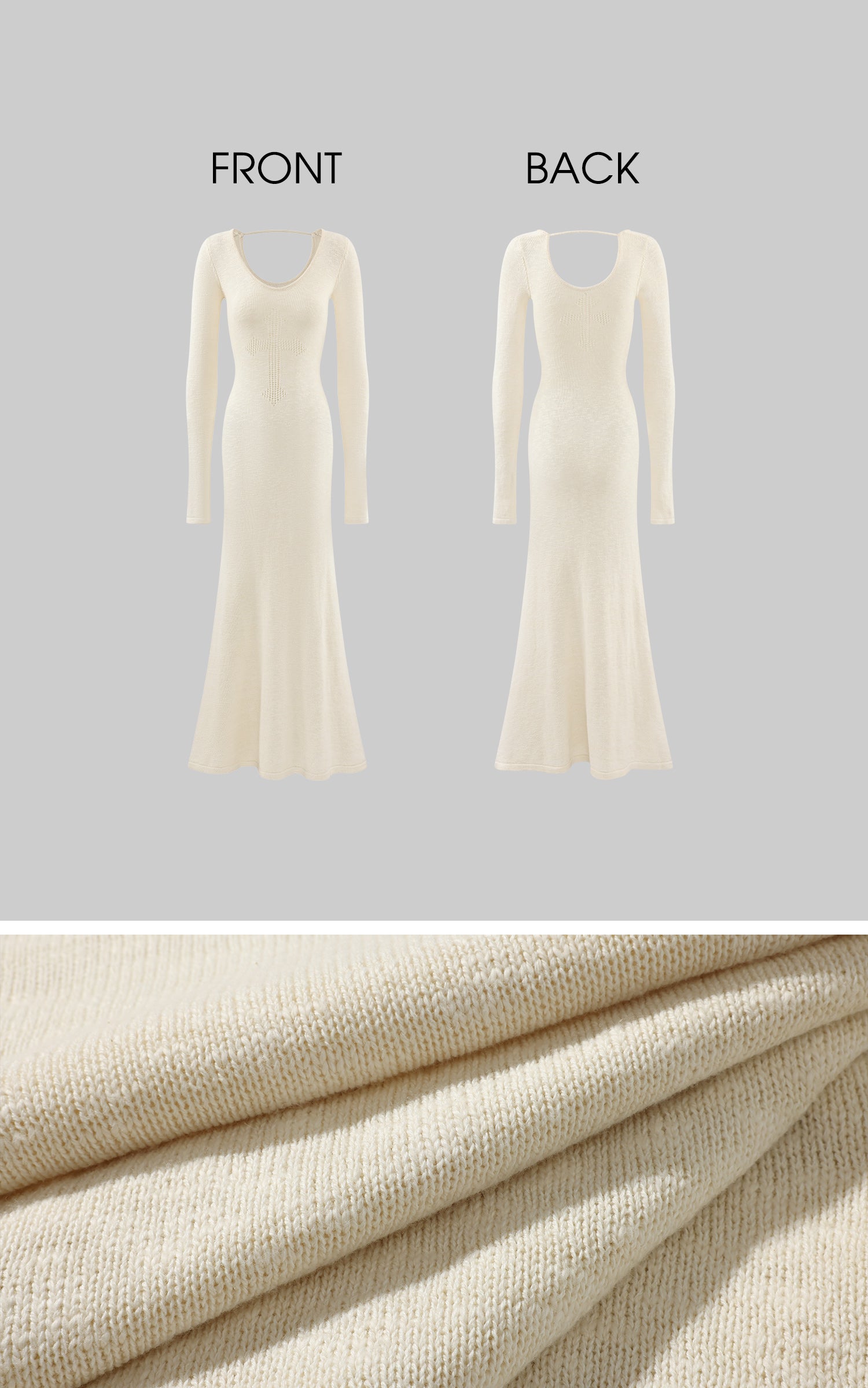 Rase le sol ホロークロスニットマキシドレス