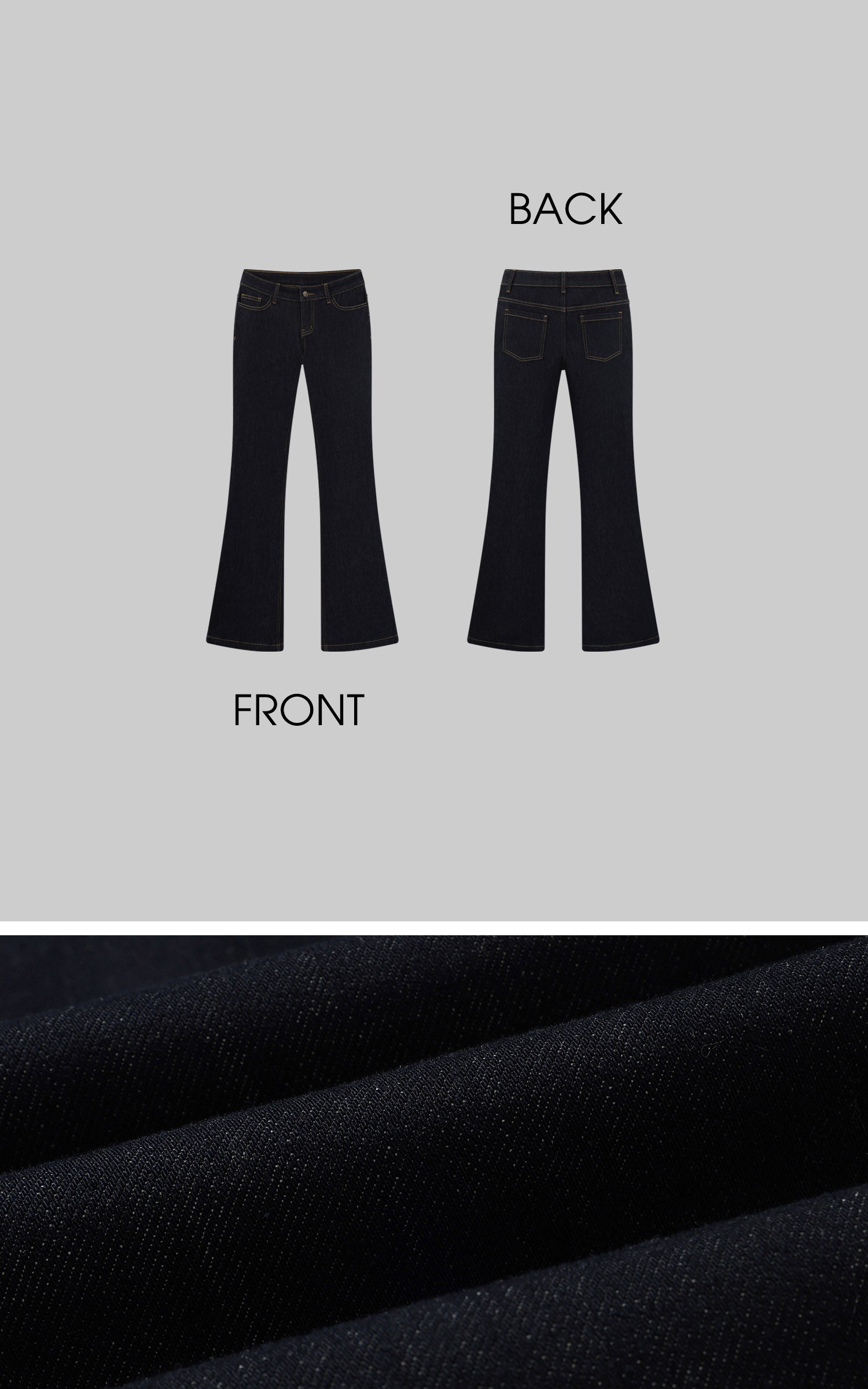 0122stepll ローライズストレートフレアジーンズ