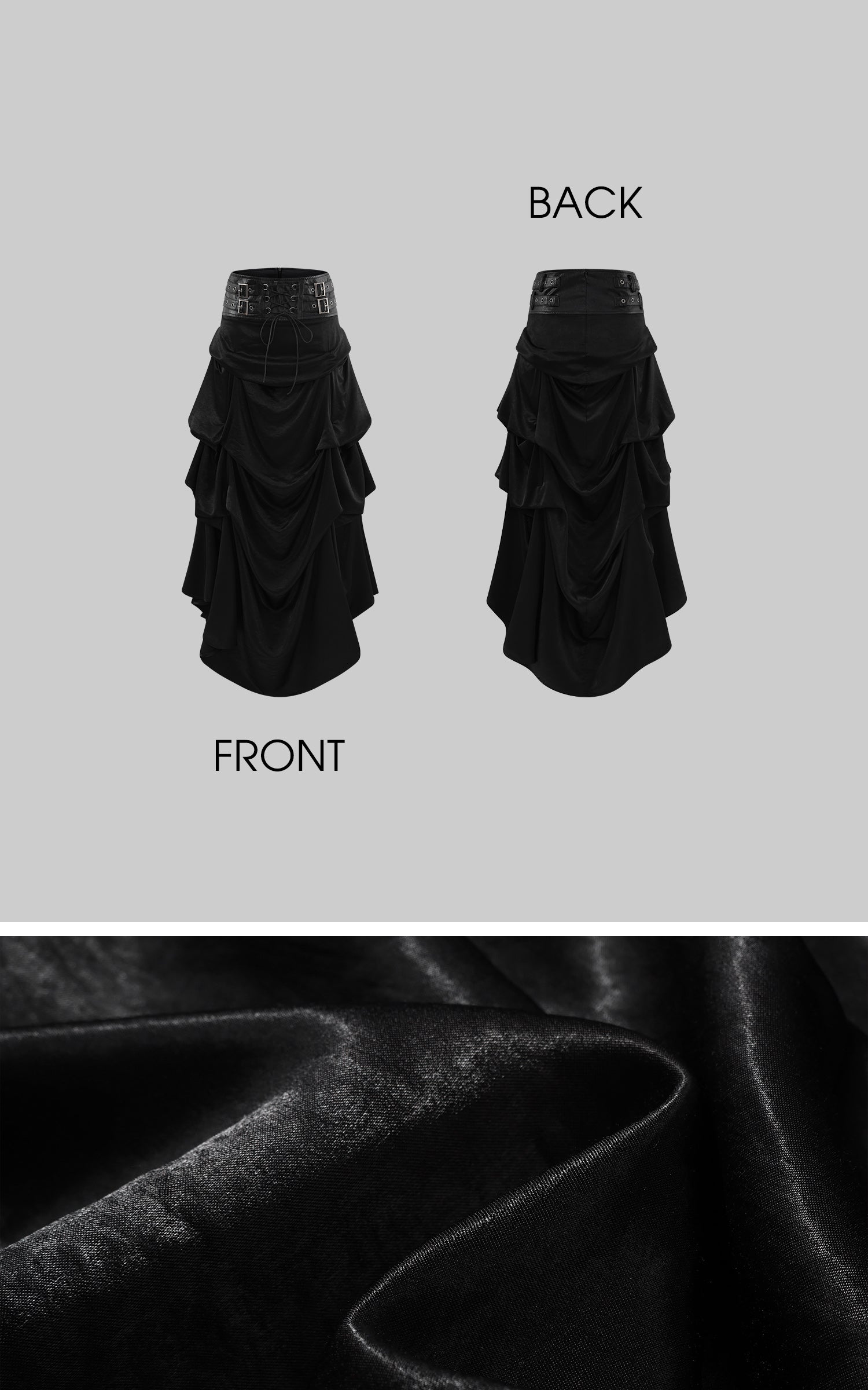 low pixel ゴシックレイヤードドレープコルセットウエストスカート