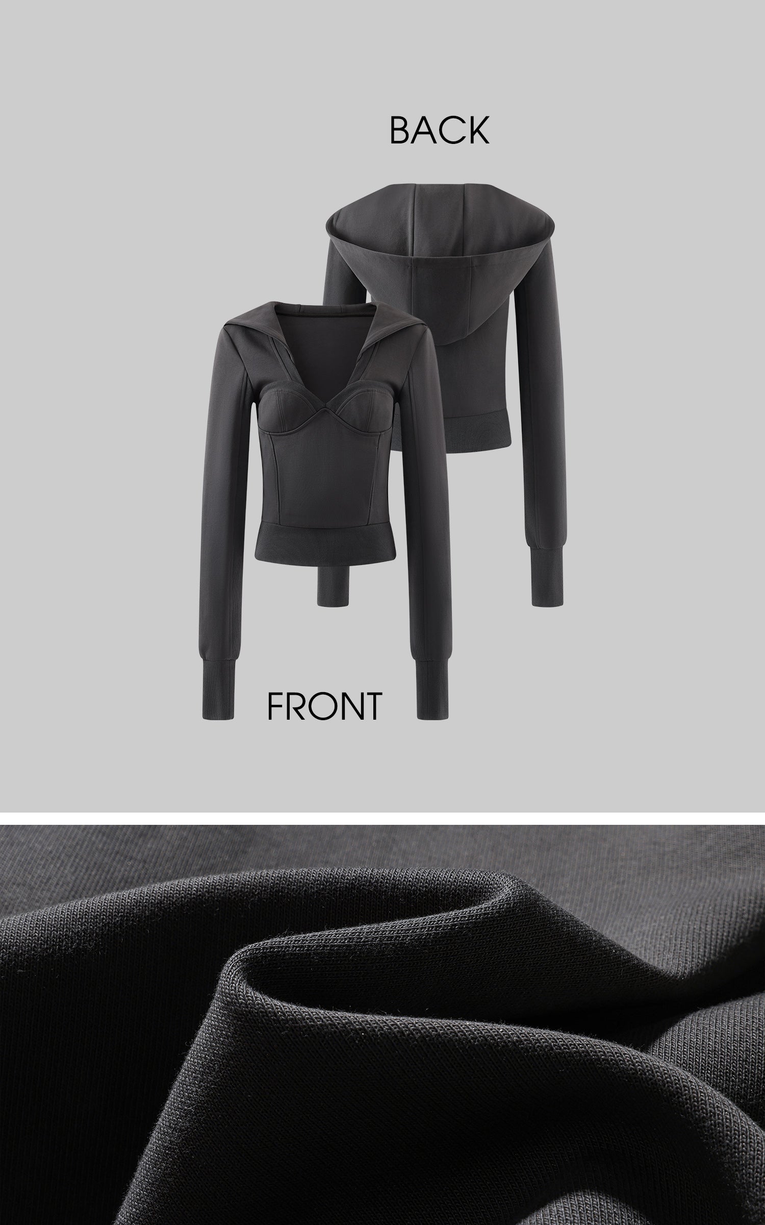 Rase le sol デコンストラクト フィット フーディ スカルプテッド スウェットシャツ