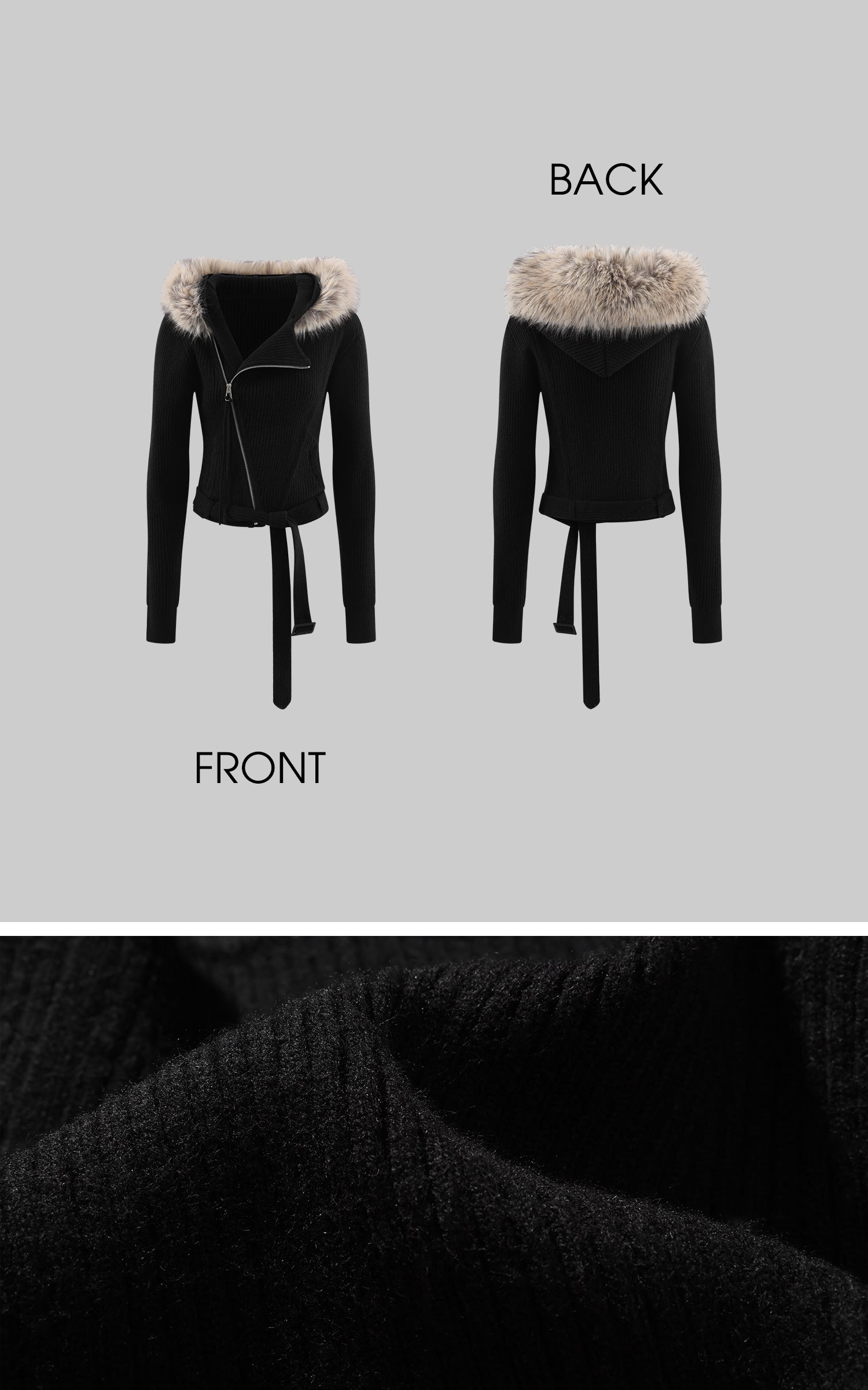 WARDEN EDGE アシンメトリックジップファー付きニットジャケット