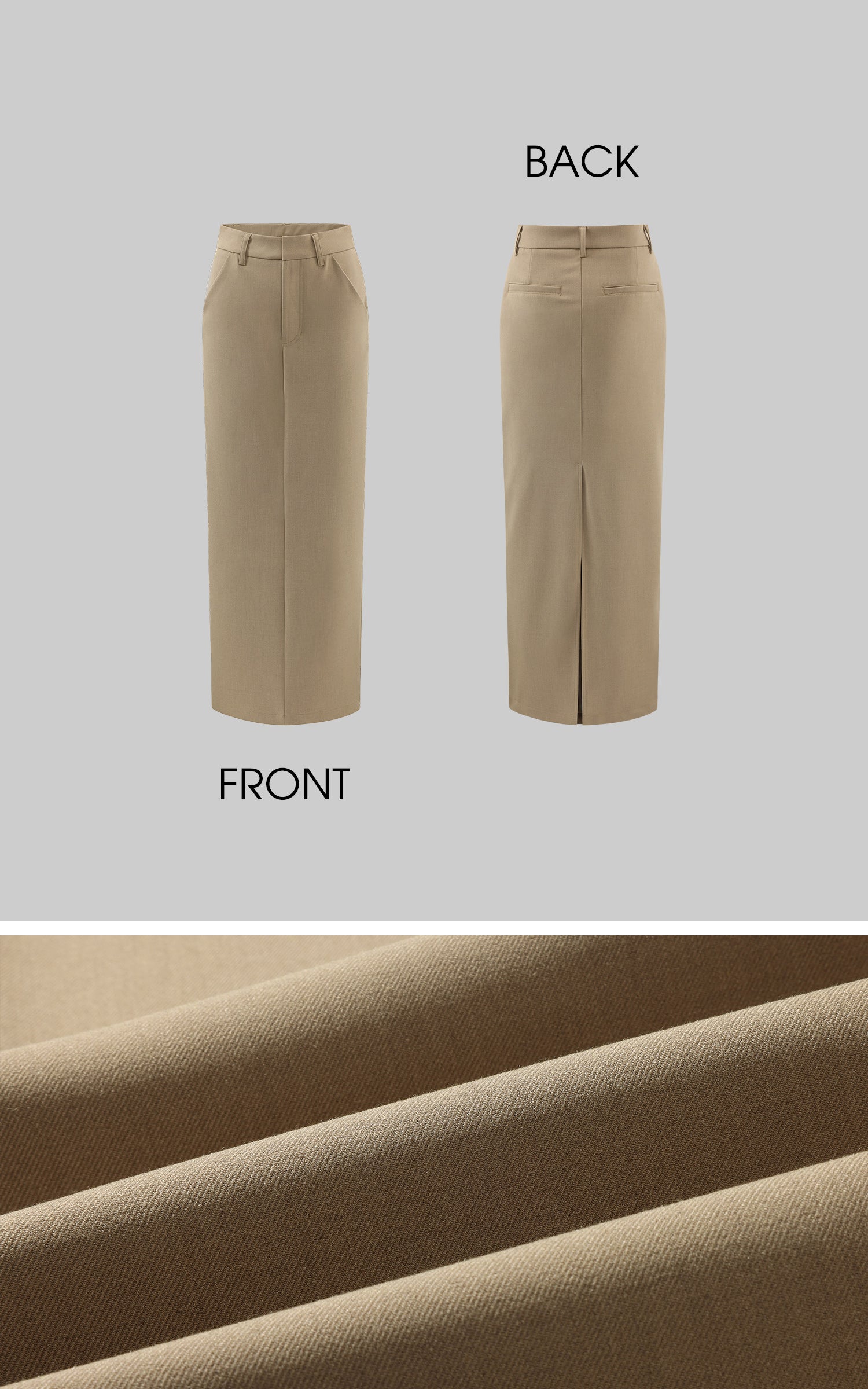 ROVENTE ハイウエストマキシスカート・美しいシルエット＆バックスリット