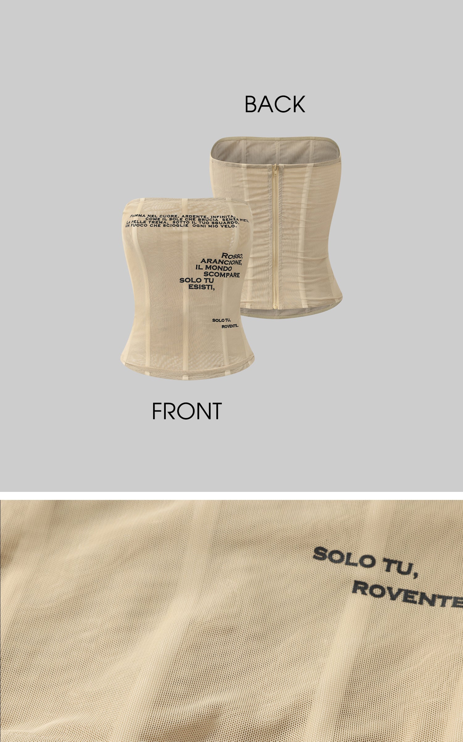 ROVENTE Strapless Mesh Corset Top - PINKPARKS