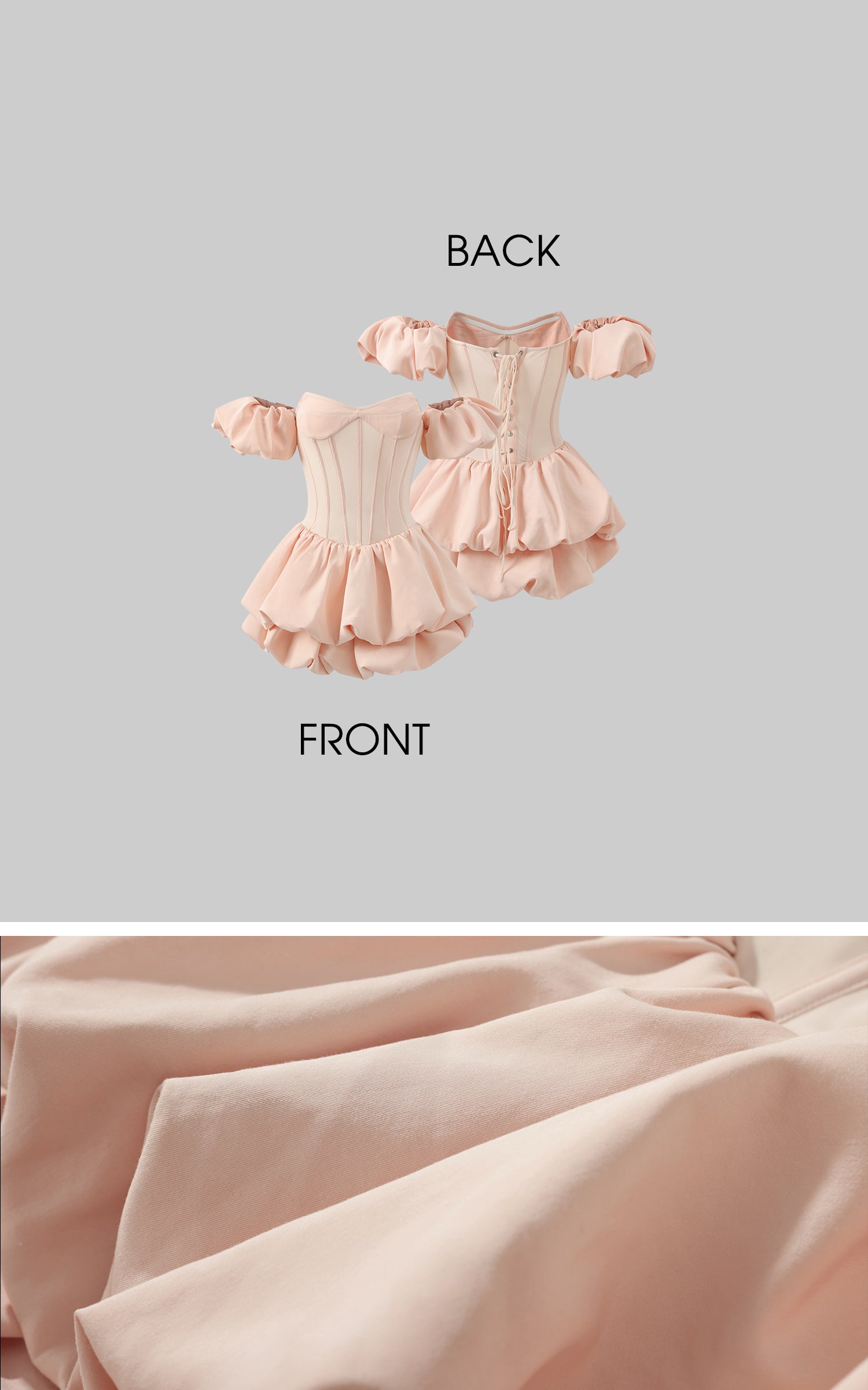 Rase le sol Puff Sleeve Corset Mini Dress - PINKPARKS