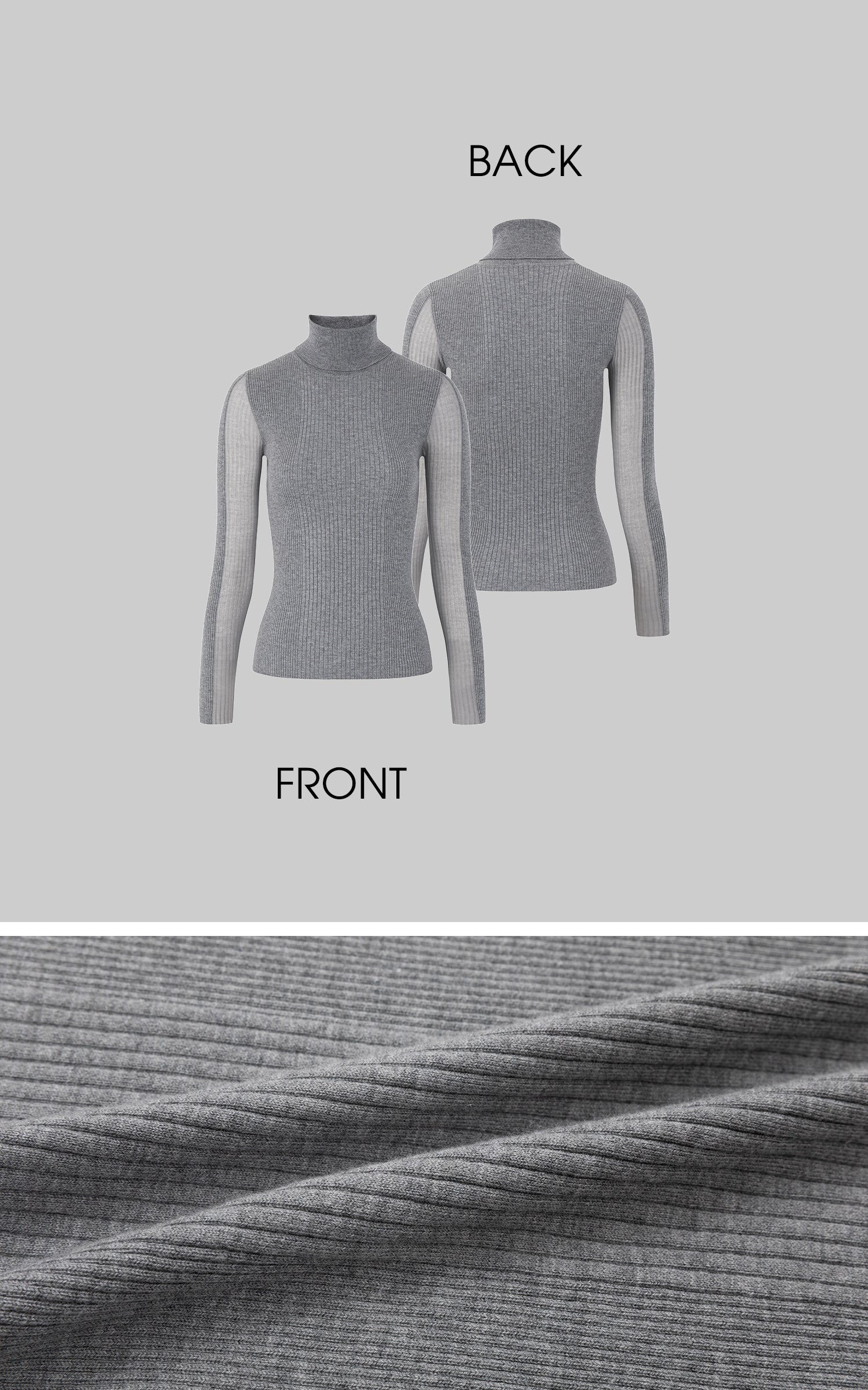 IAMXIAA リブ編みタートルネックニットベーストップ