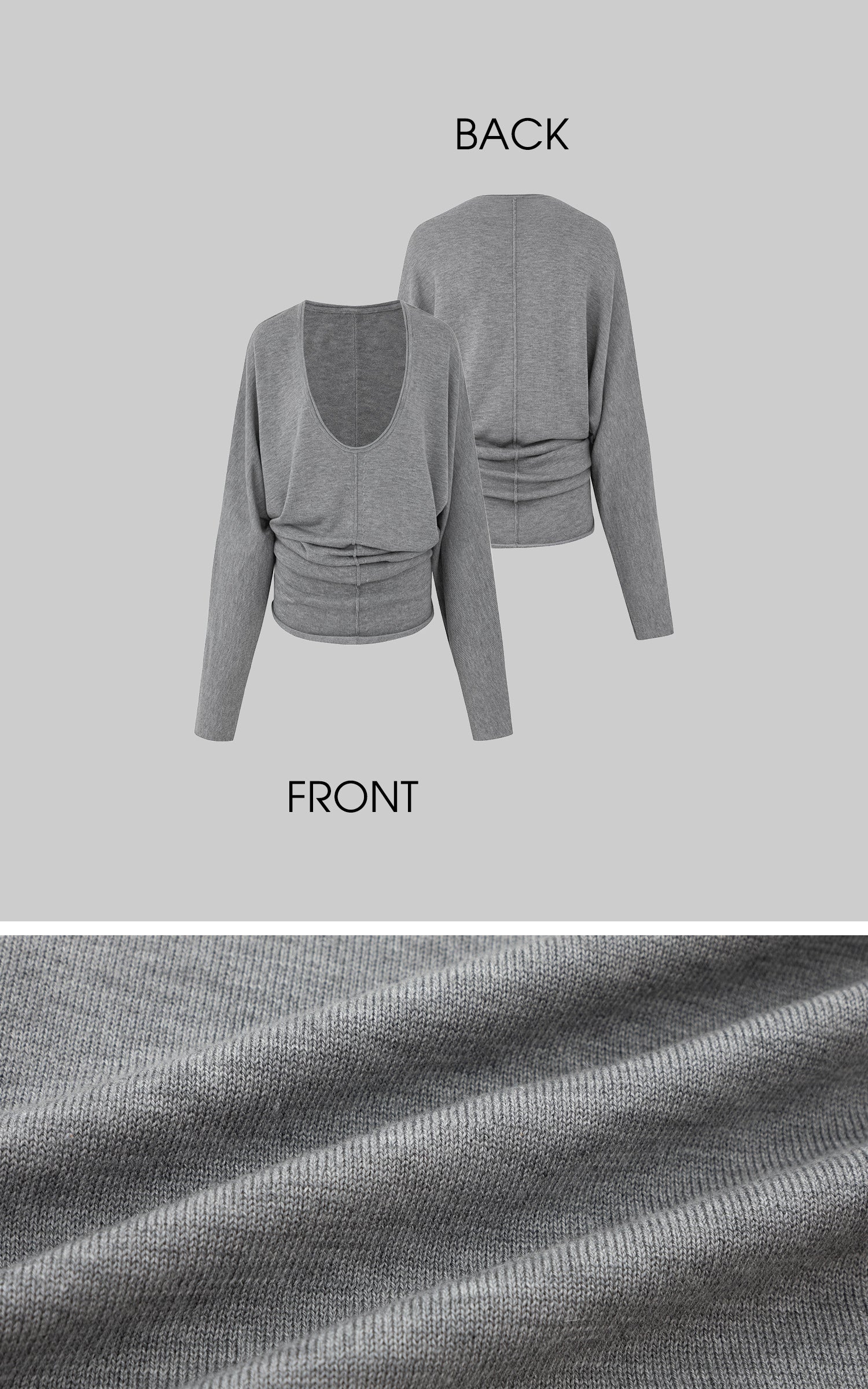 IAMXIAA ディープV バットウィング ニットトップ