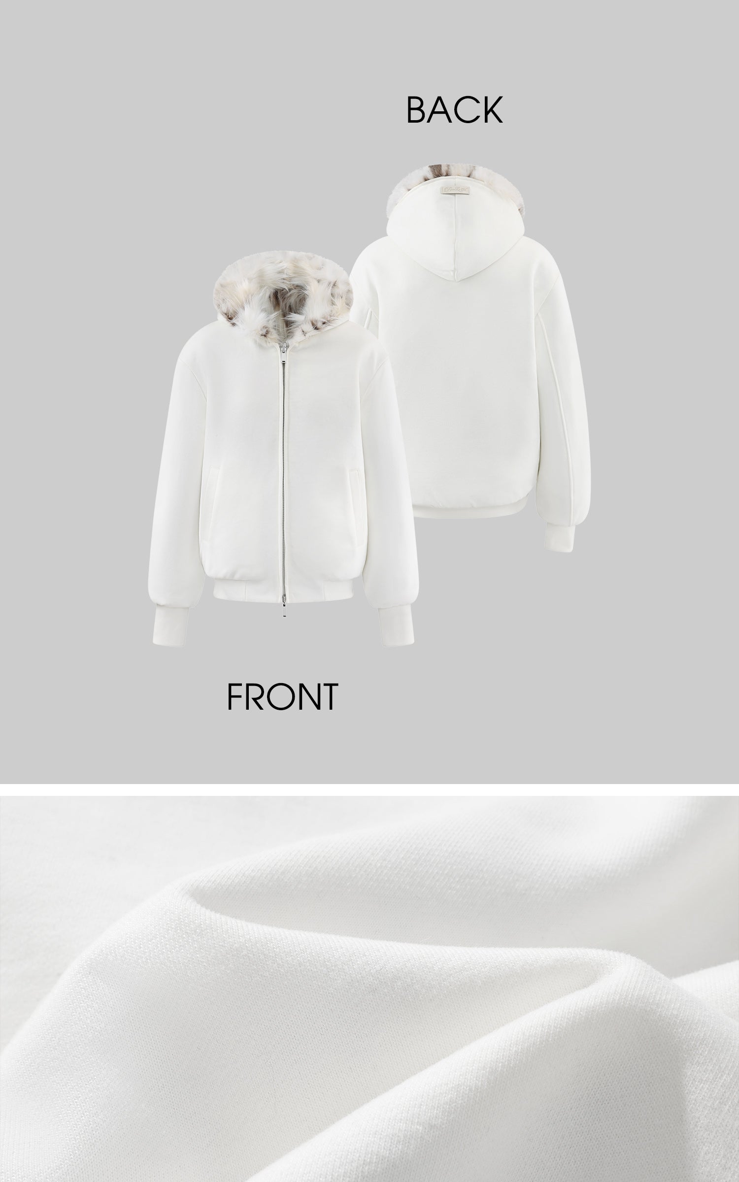 Rase le sol リバーシブルフェイクファー フード付きジャケット