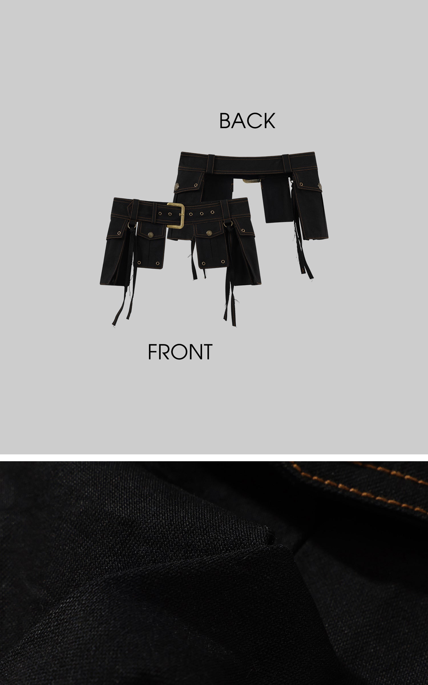 Low pixel ダークユーティリティポケットベルトショーツセット