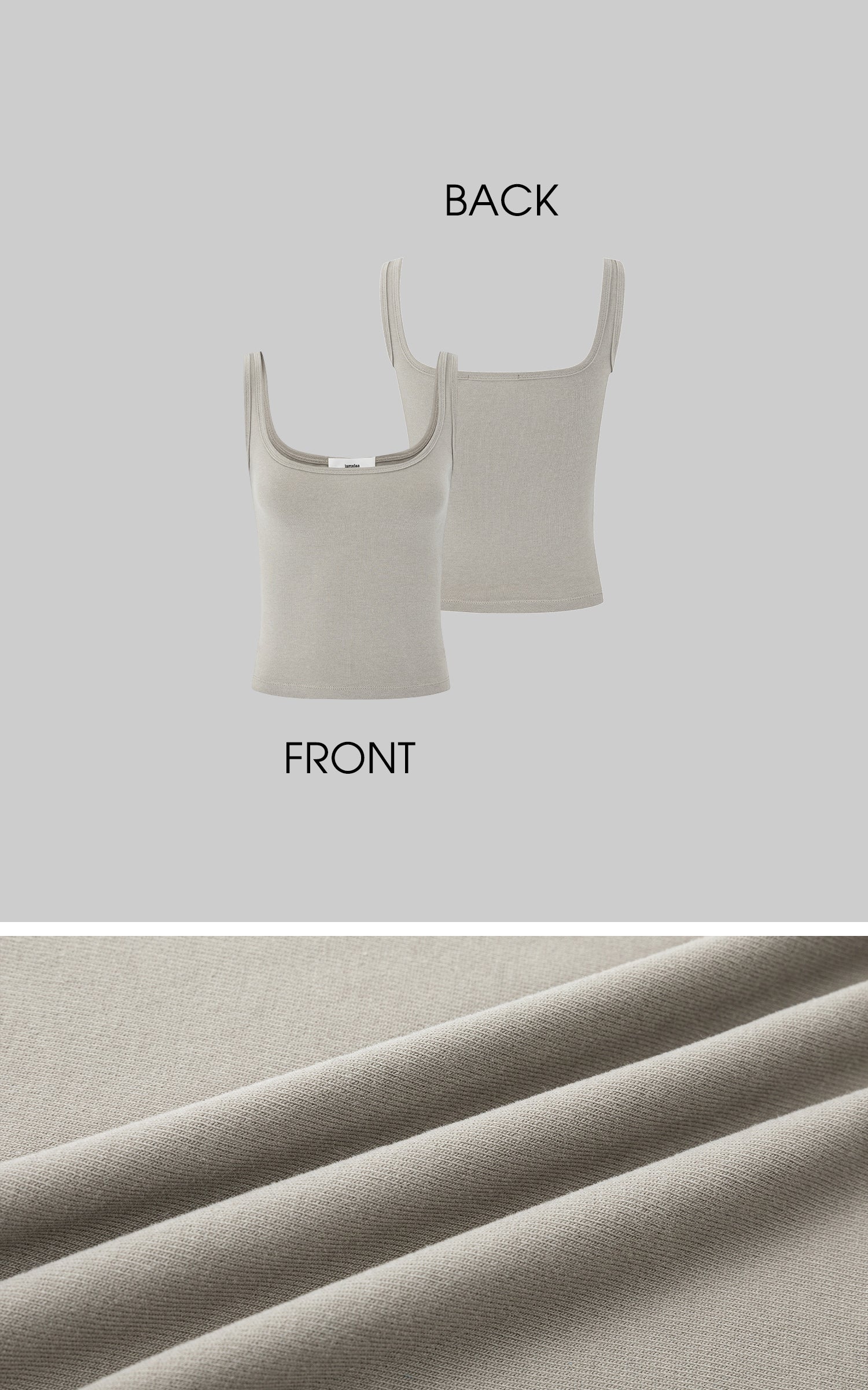 IAMXIAA スクエアネック スリムフィット タンクトップ