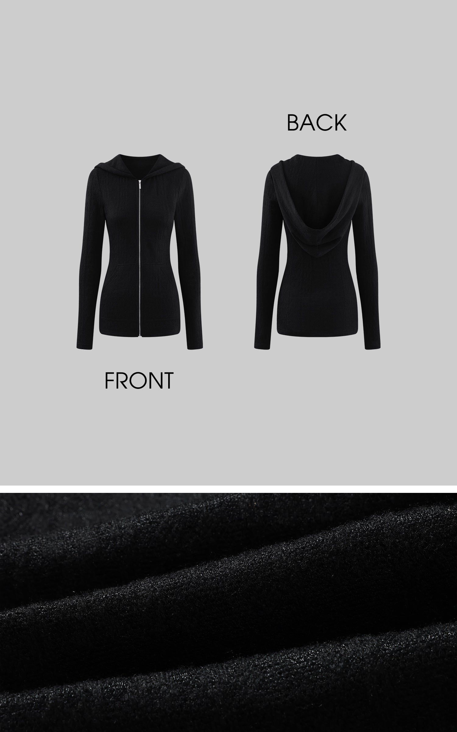 Rase le sol ミニマリストフィットニットフーディージャケット