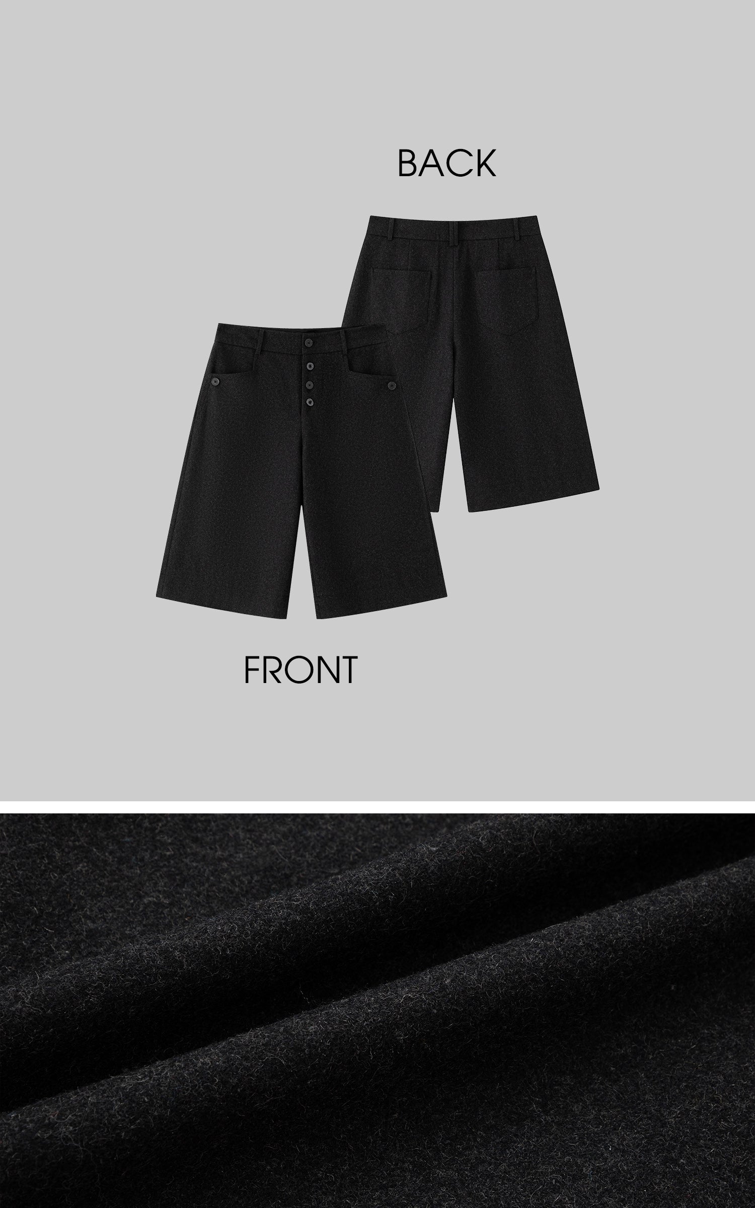 IAMXIAA ウール混ワイドキュロットパンツ