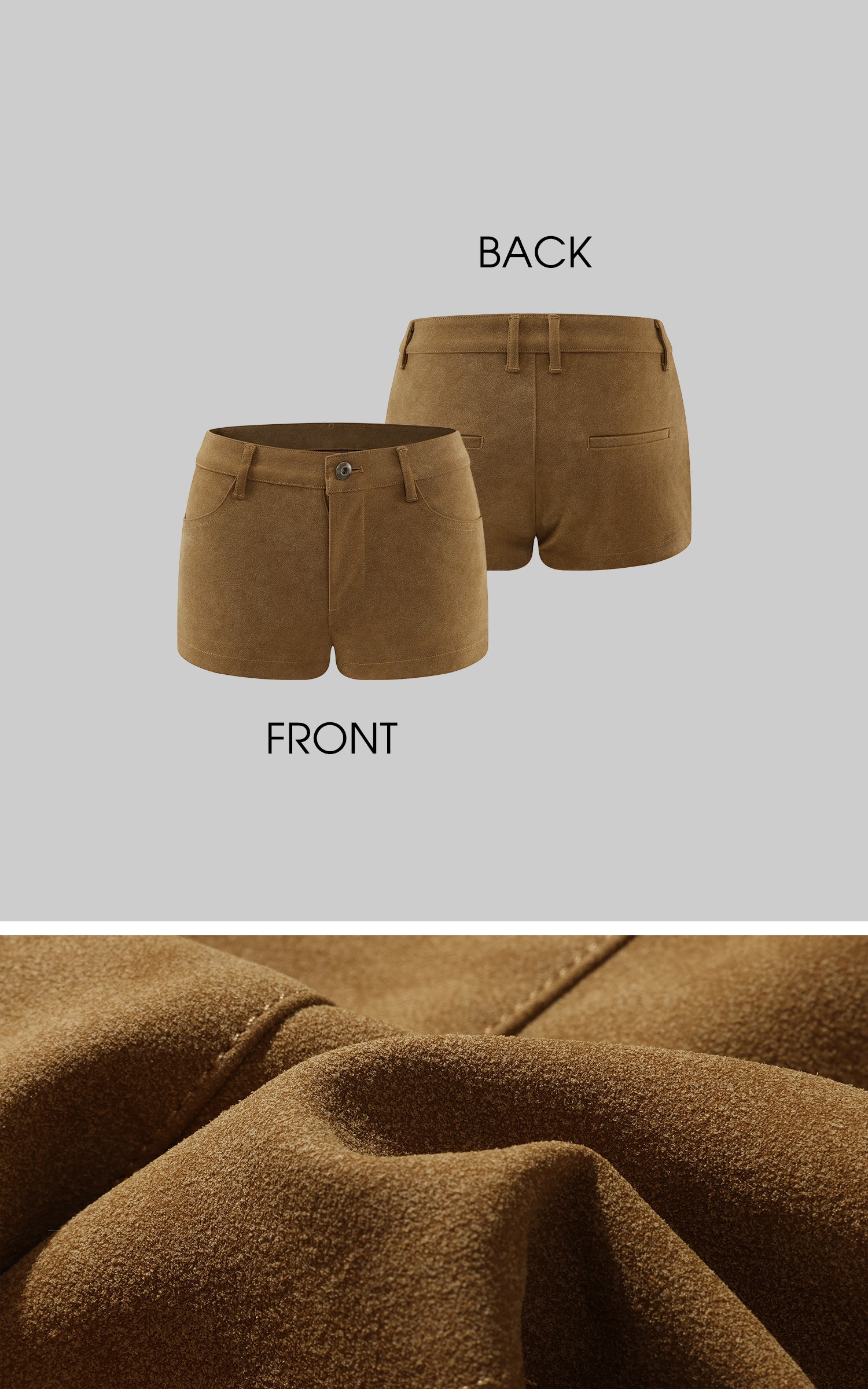 ROVENTE Suede Effect Jacket and Shorts Set