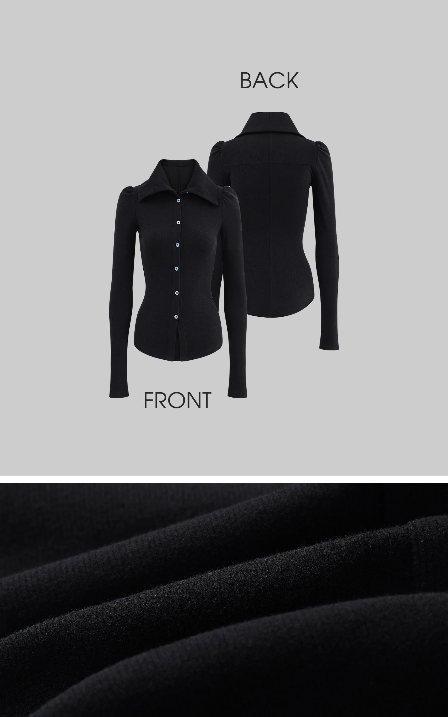 Rase le Sol Fitted Black Knit Cardigan - PINKPARKS