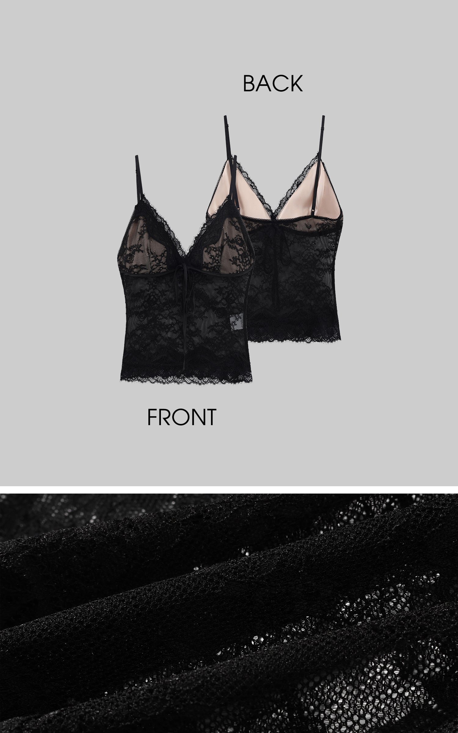 ROVENTE ドレープカウルネックトップ &amp; レースキャミソール2ピースセット