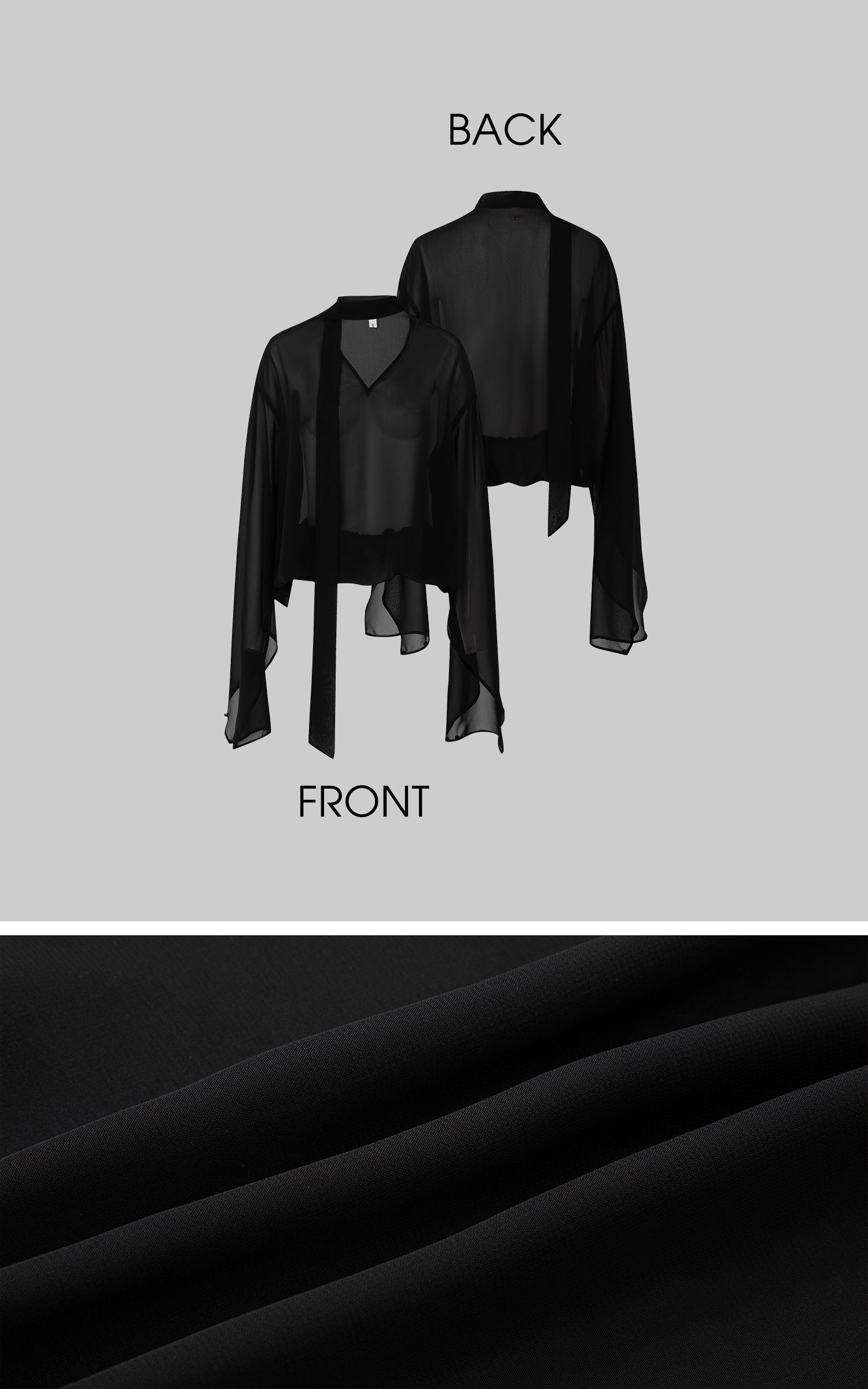 IAMXIAA スカーフ付きシアーシフォンブラウス