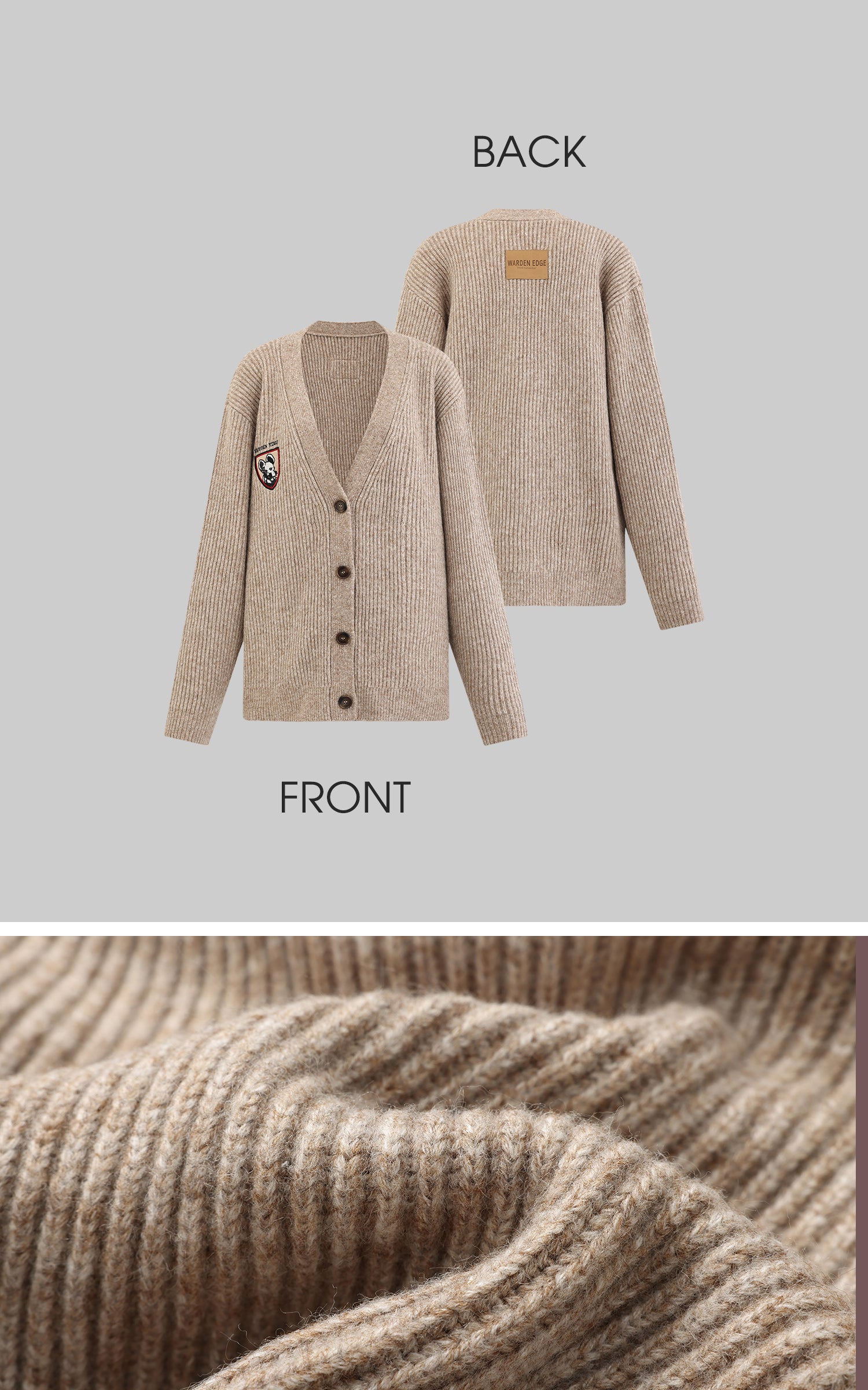 WARDEN EDGE Knitted Cardigan &amp; Scarf Set - PINKPARKS