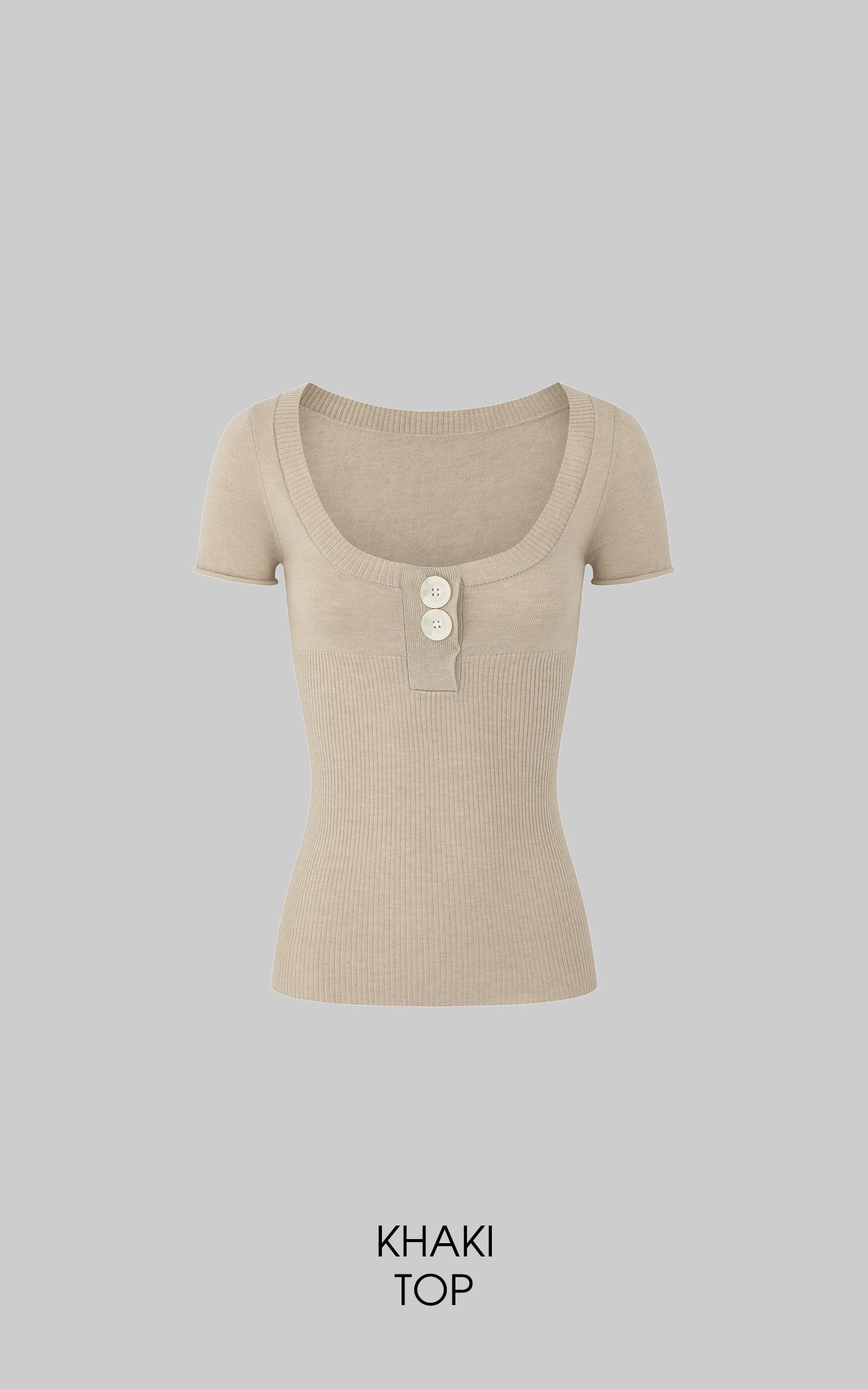 IAMXIAA ボタンディテール付きニットトップ＆ショーツセット