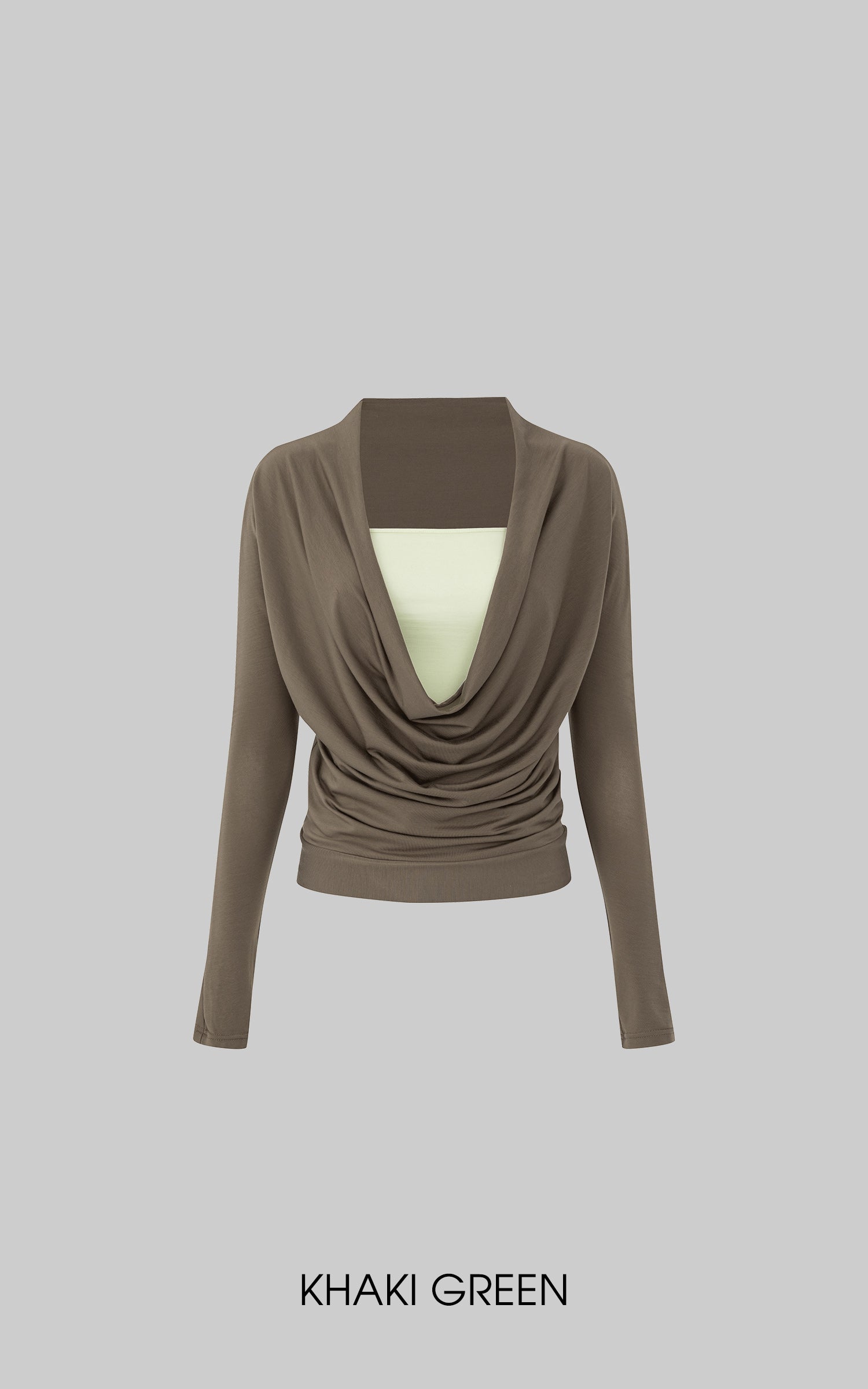 IAMXIAA Draped Deep V Long Sleeve Top