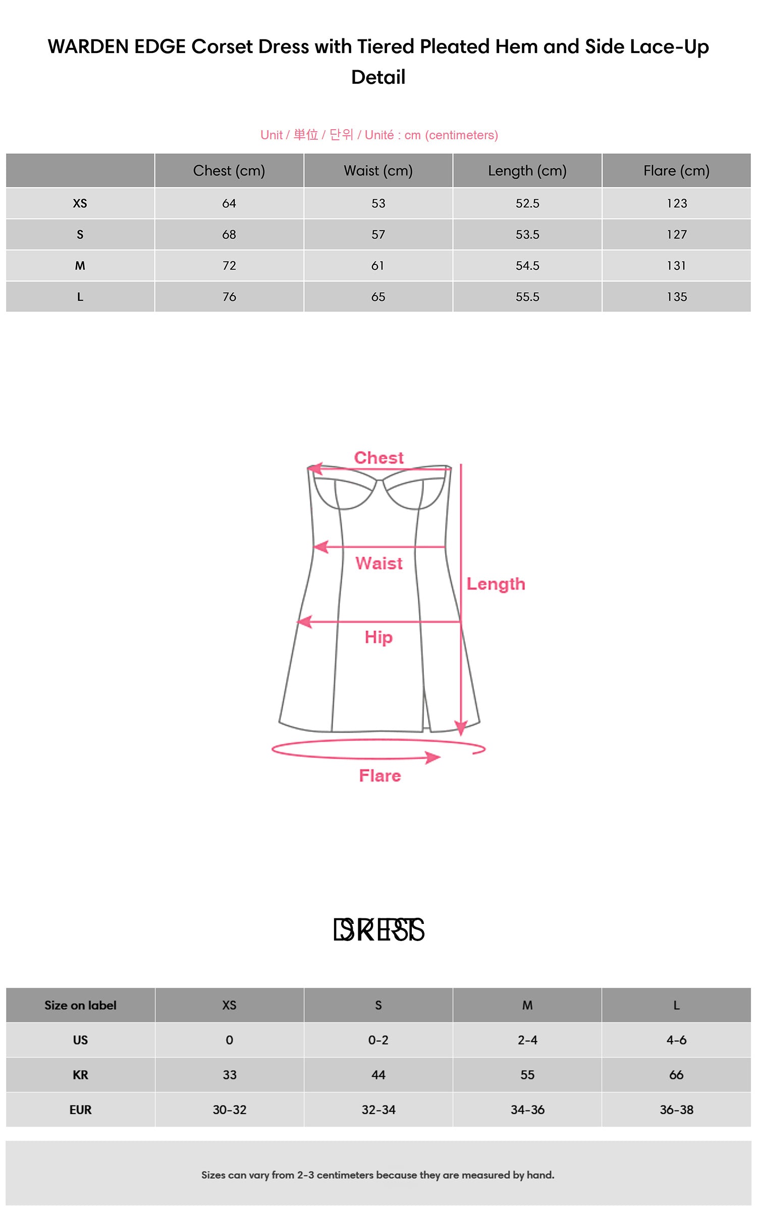 WARDEN EDGE Corset Dress with Tiered Pleated Hem and Side Lace-Up Detail - PINKPARKS