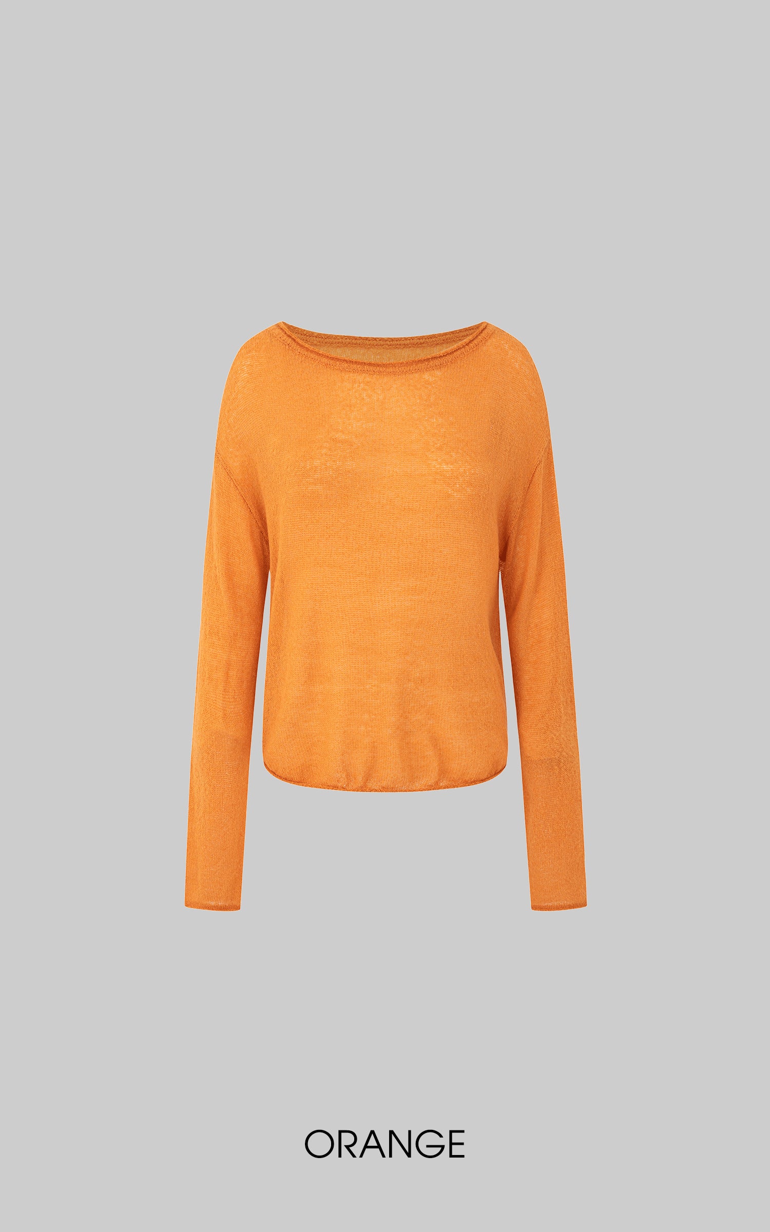 IAMXIAA シアー ルーズフィット ニット ロングスリーブ トップ