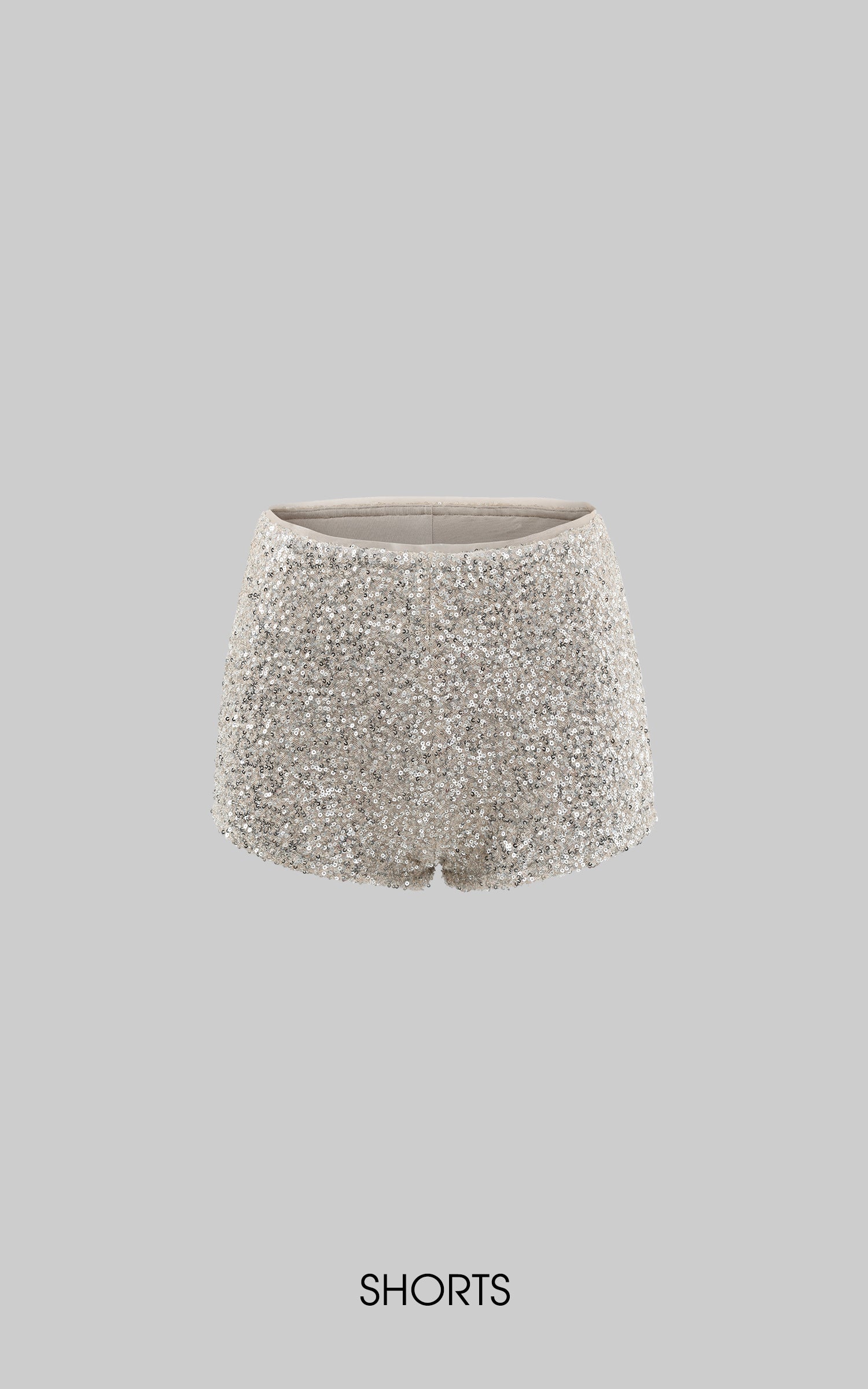 ROVENTE スパンコールブラ付きディープVニットトップ＆ショーツセット