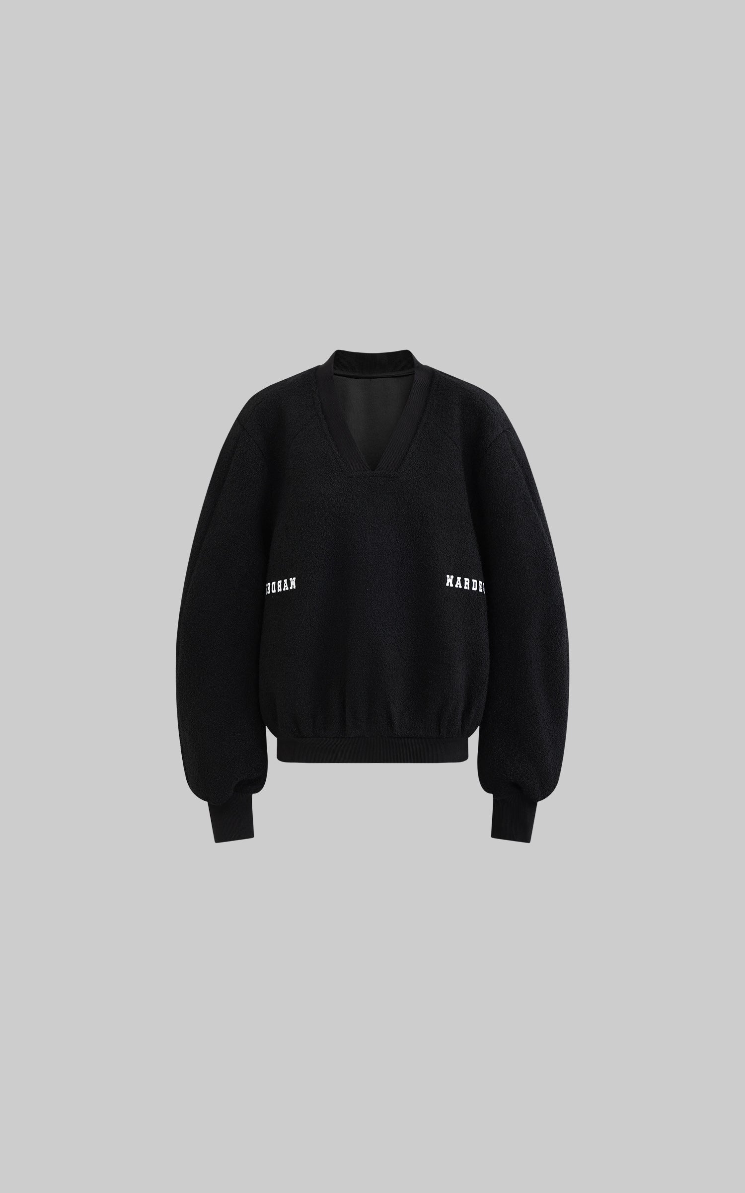 WARDEN EDGE Oversized V-Neck Sweatshirt with Embroidered Logo - PINKPARKS