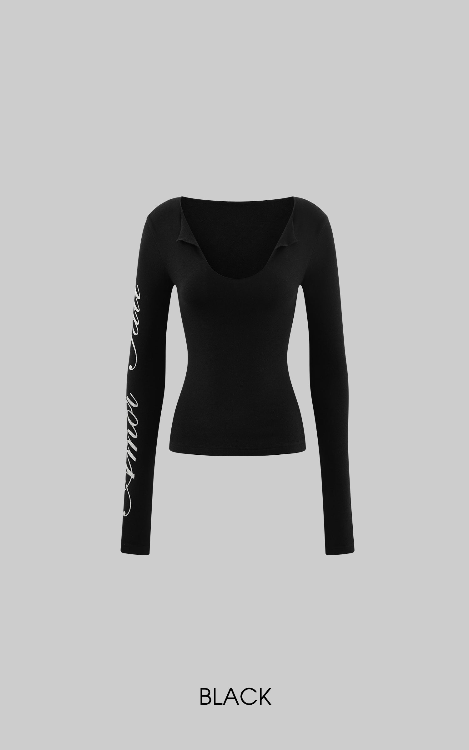 Rase le sol プリントフィットロングスリーブTシャツ