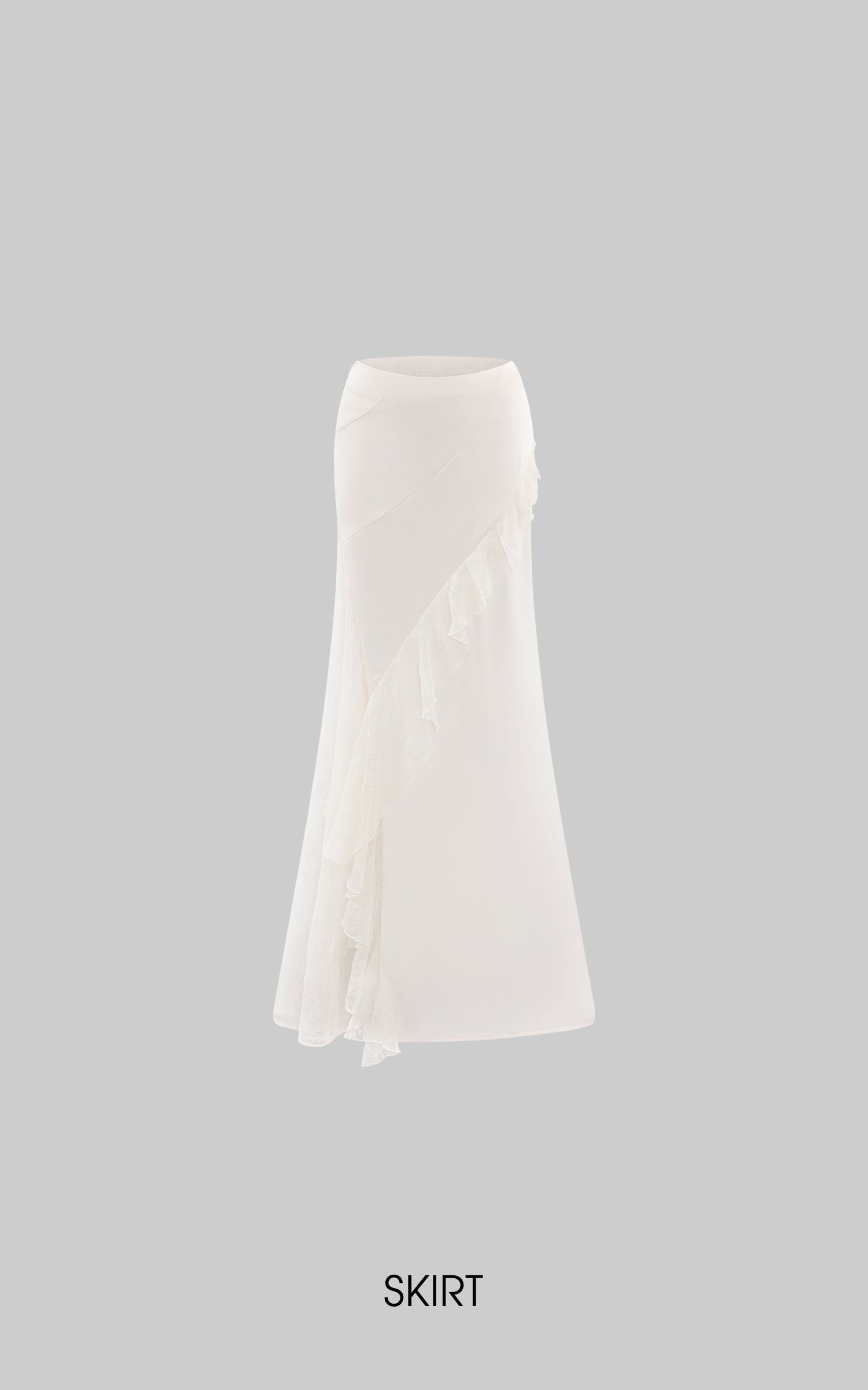 Rase Le Sol Knit Cardigan And Cami Top Two-Piece Set With Asymmetric Lace Midi Skirt