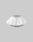 WARDEN EDGE Layered Mini Skirt with Contrast Drawstring Waist and Sporty Cotton Shorts
