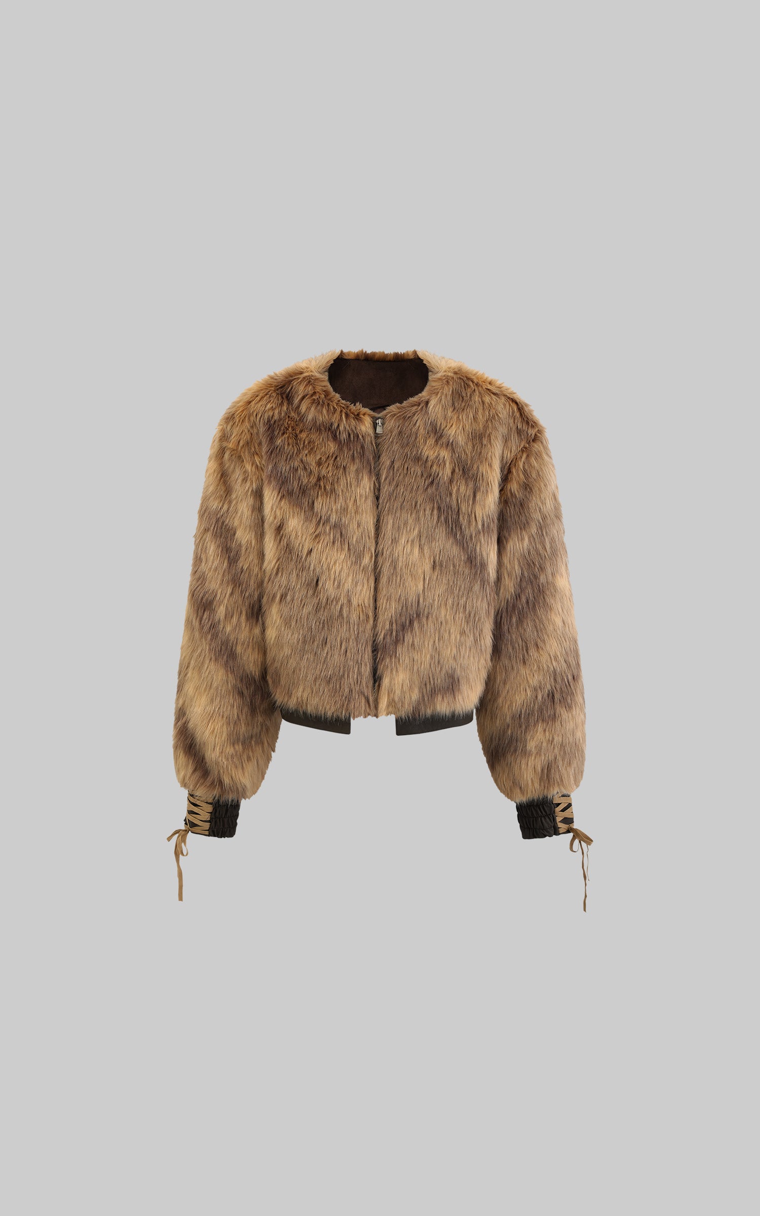 WARDEN EDGE Faux Fur Jacket with Suede and PU Leather Accents - PINKPARKS